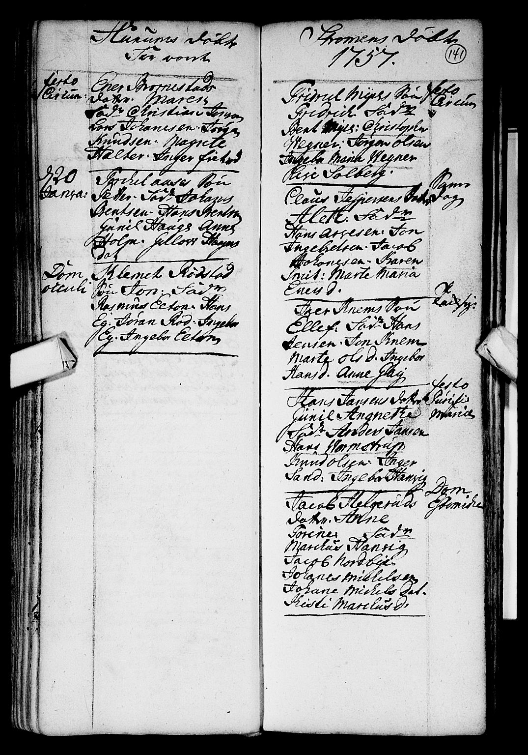 Hurum kirkebøker, SAKO/A-229/F/Fa/L0002: Ministerialbok nr. 2, 1733-1757, s. 141