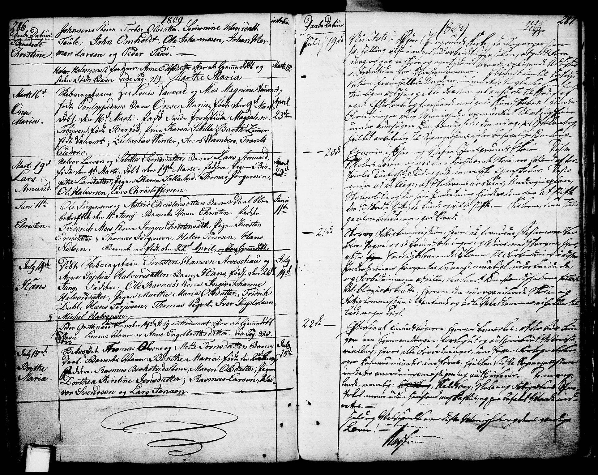 Porsgrunn kirkebøker , AV/SAKO-A-104/F/Fa/L0002: Ministerialbok nr. 2, 1764-1814, s. 286-287