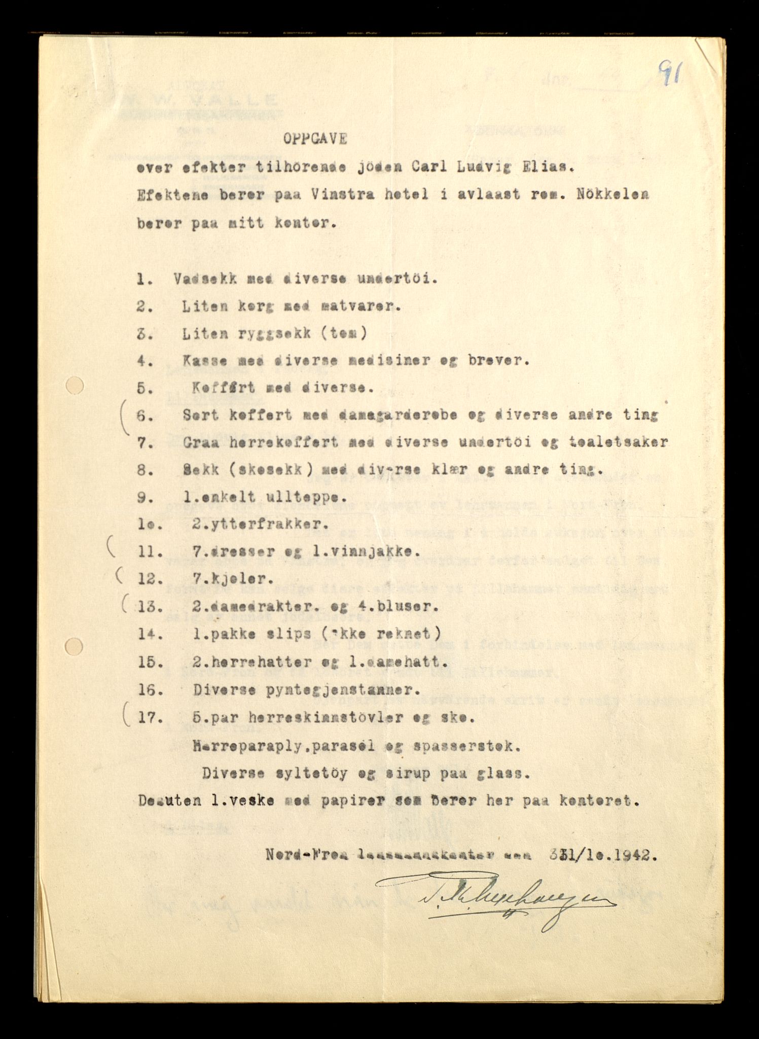 Fåberg lensmannskontor, AV/SAH-PGF-016/O/Oc/L0004/0001: Jødeboer og borgervakt / Jøder og jødeboer, 1942-1954, s. 21