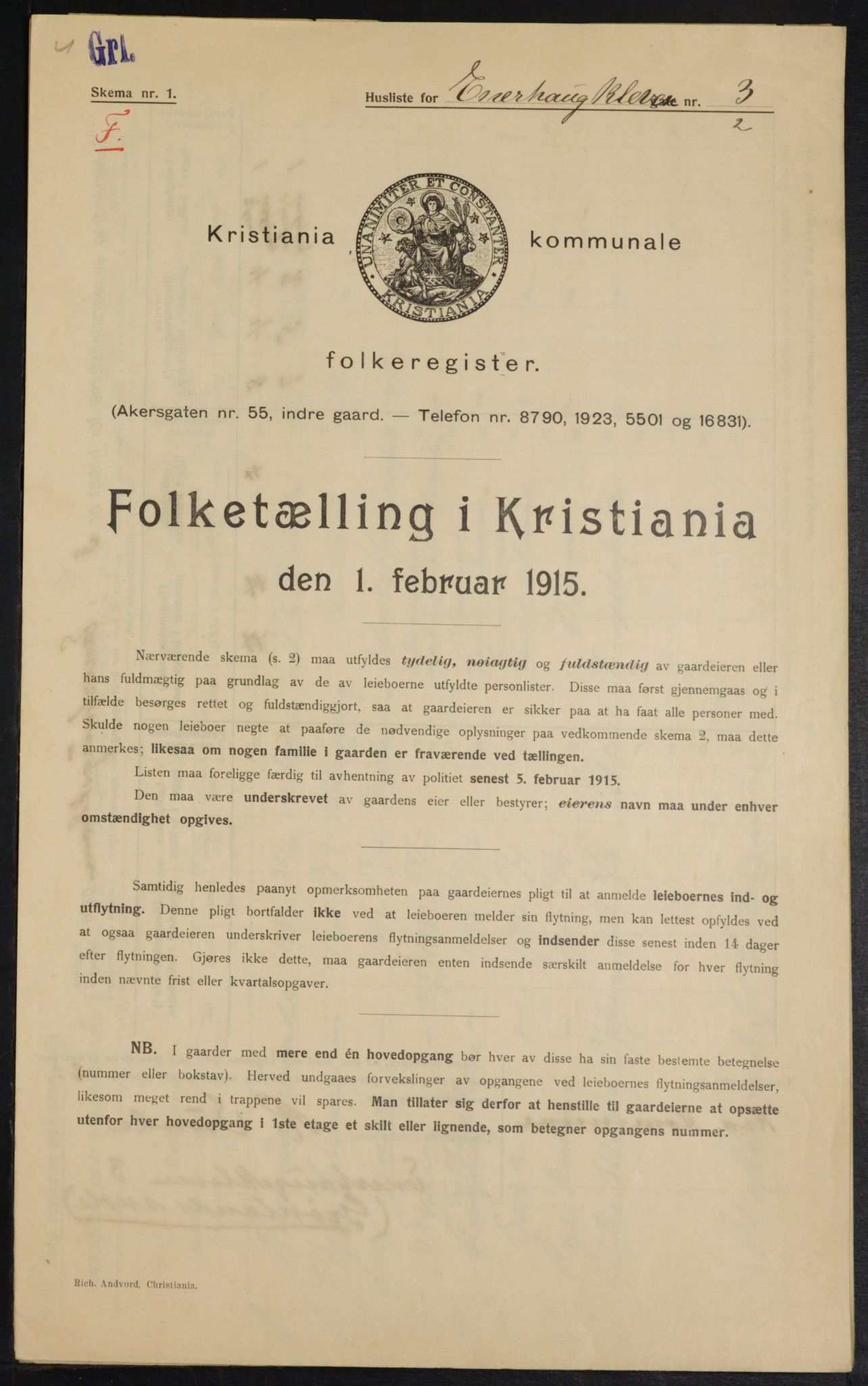OBA, Kommunal folketelling 1.2.1915 for Kristiania, 1915, s. 21275