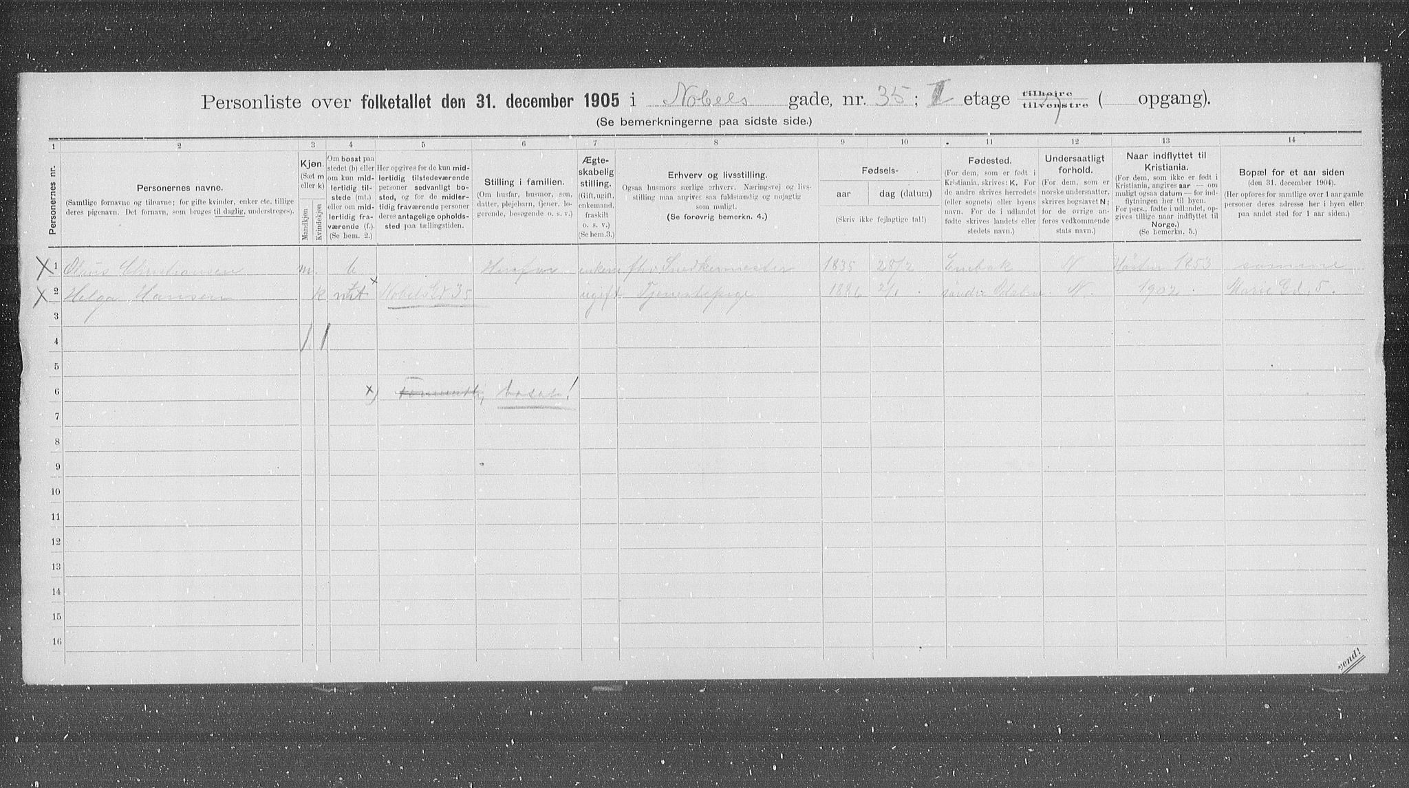 OBA, Kommunal folketelling 31.12.1905 for Kristiania kjøpstad, 1905, s. 37547