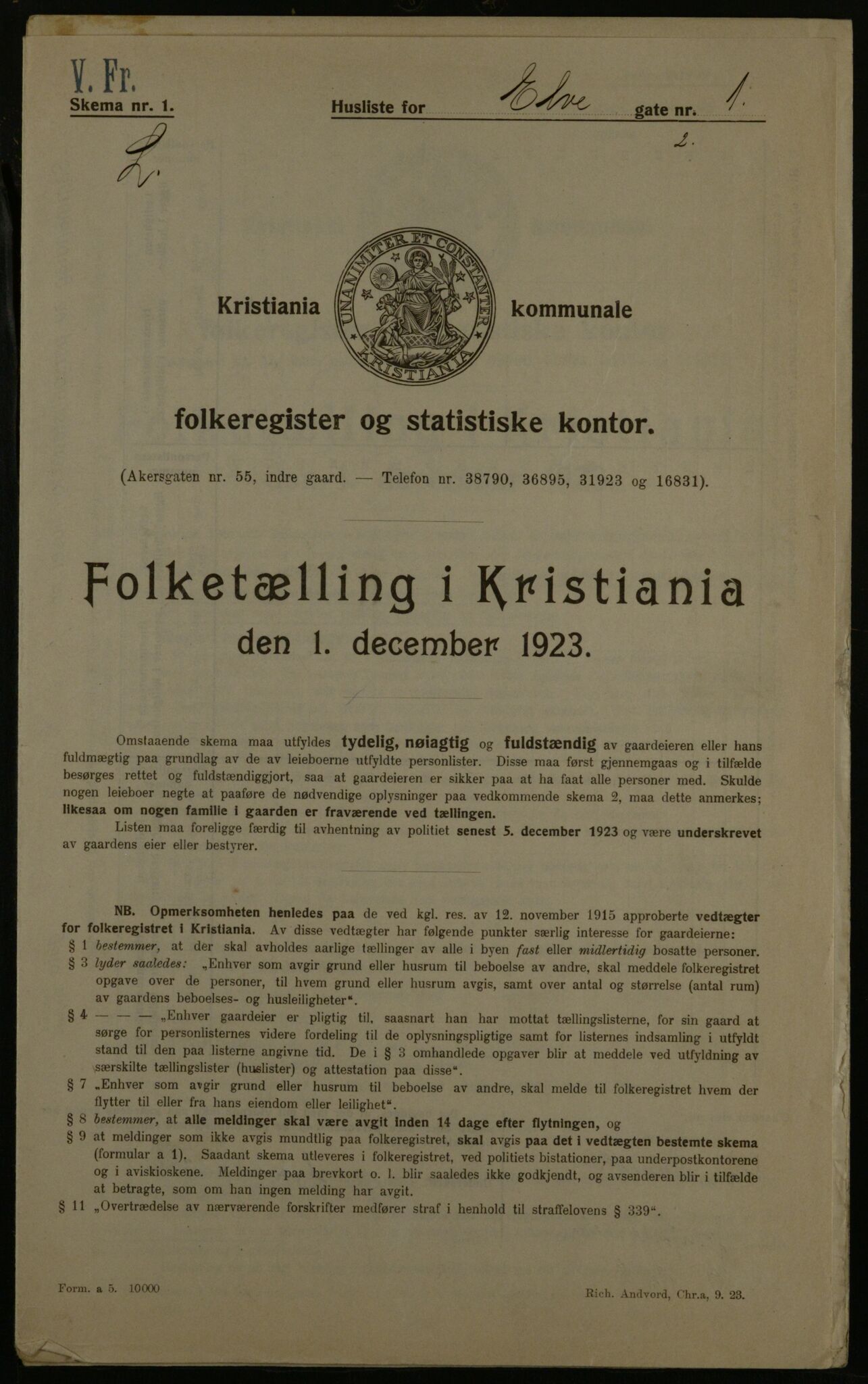 OBA, Kommunal folketelling 1.12.1923 for Kristiania, 1923, s. 23234