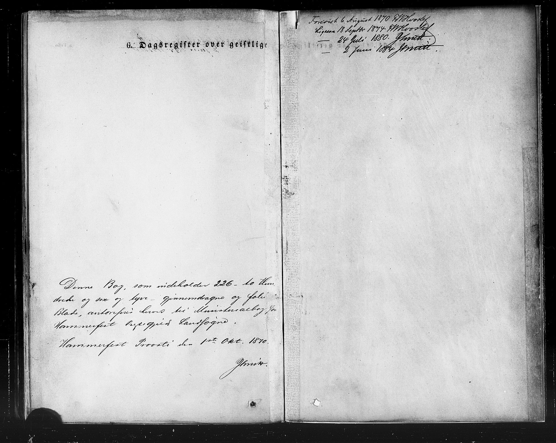 Hammerfest sokneprestkontor, AV/SATØ-S-1347/H/Ha/L0007.kirke: Ministerialbok nr. 7, 1869-1884