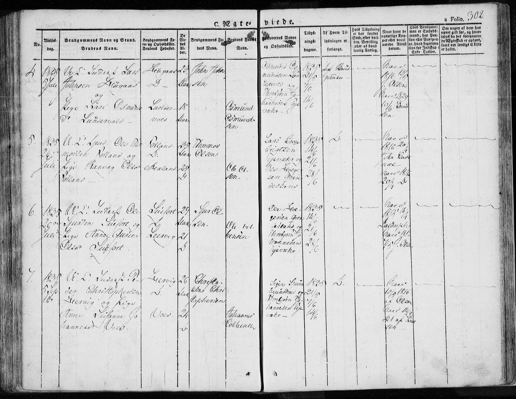 Tysvær sokneprestkontor, AV/SAST-A -101864/H/Ha/Haa/L0001: Ministerialbok nr. A 1.1, 1831-1856, s. 302