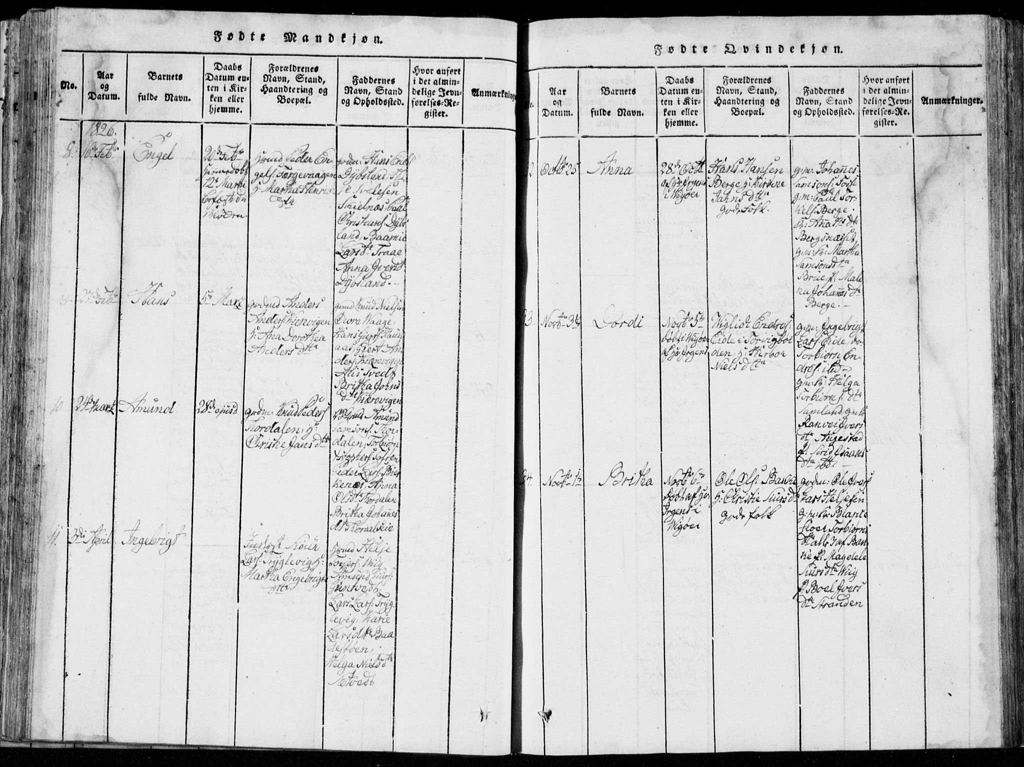 Strandebarm sokneprestembete, AV/SAB-A-78401/H/Hab: Klokkerbok nr. A  1, 1816-1826, s. 85