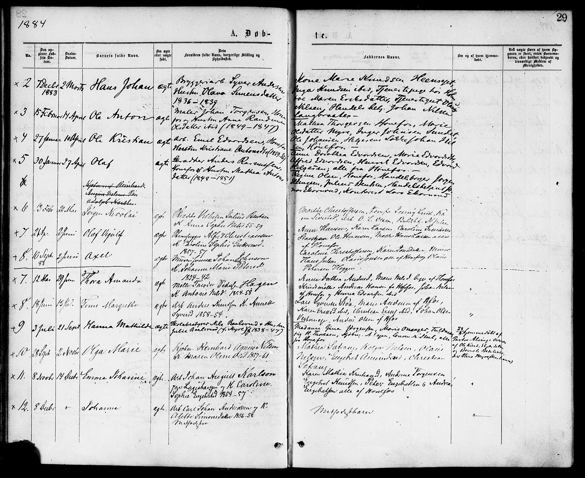Hønefoss kirkebøker, AV/SAKO-A-609/F/Fa/L0001: Ministerialbok nr. 1, 1875-1887, s. 29
