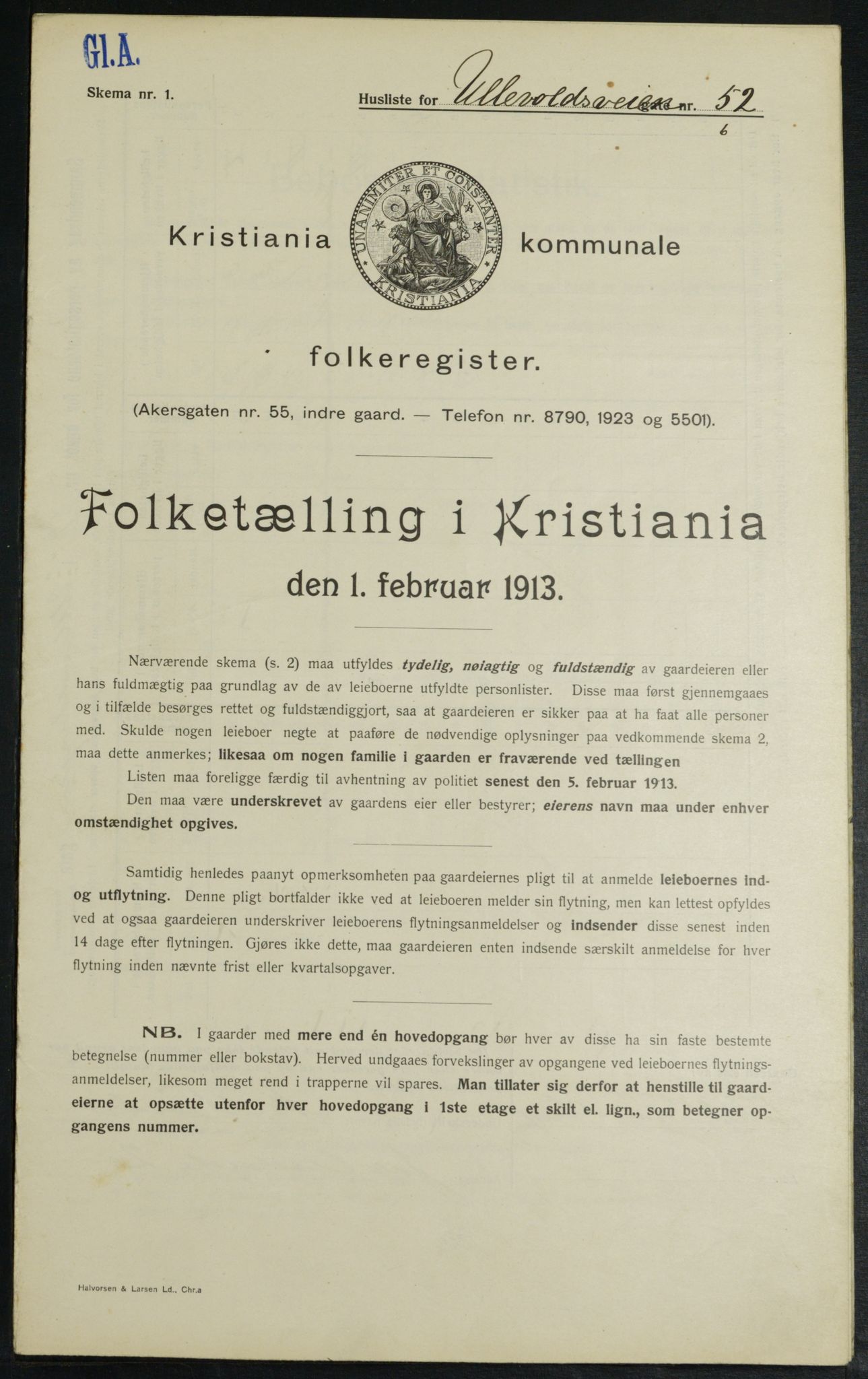 OBA, Kommunal folketelling 1.2.1913 for Kristiania, 1913, s. 119230