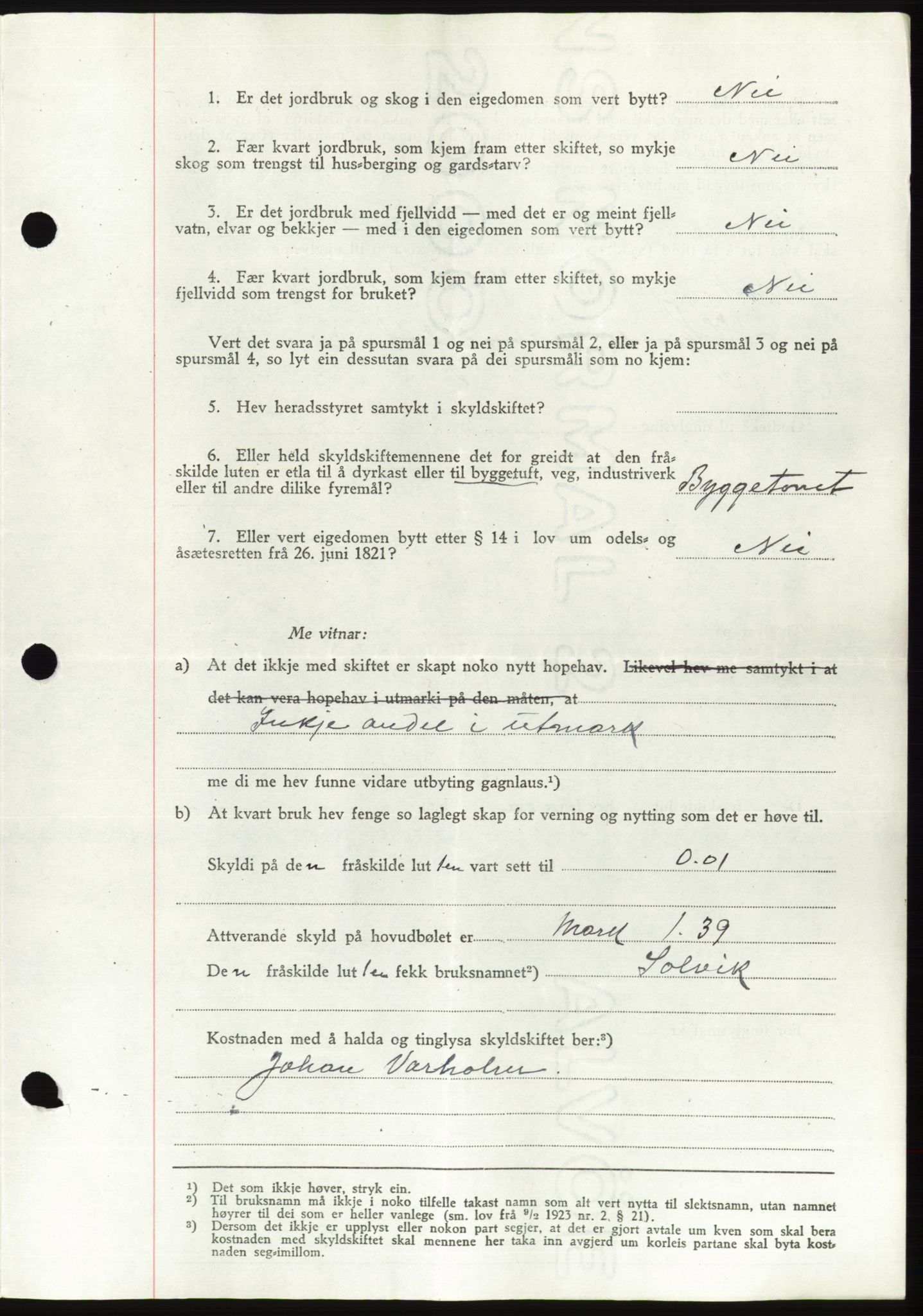 Søre Sunnmøre sorenskriveri, AV/SAT-A-4122/1/2/2C/L0078: Pantebok nr. 4A, 1946-1946, Dagboknr: 737/1946