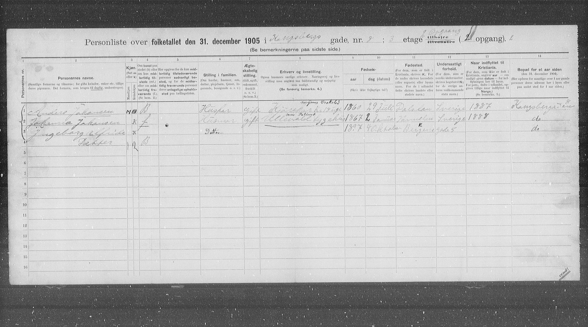 OBA, Kommunal folketelling 31.12.1905 for Kristiania kjøpstad, 1905, s. 27832