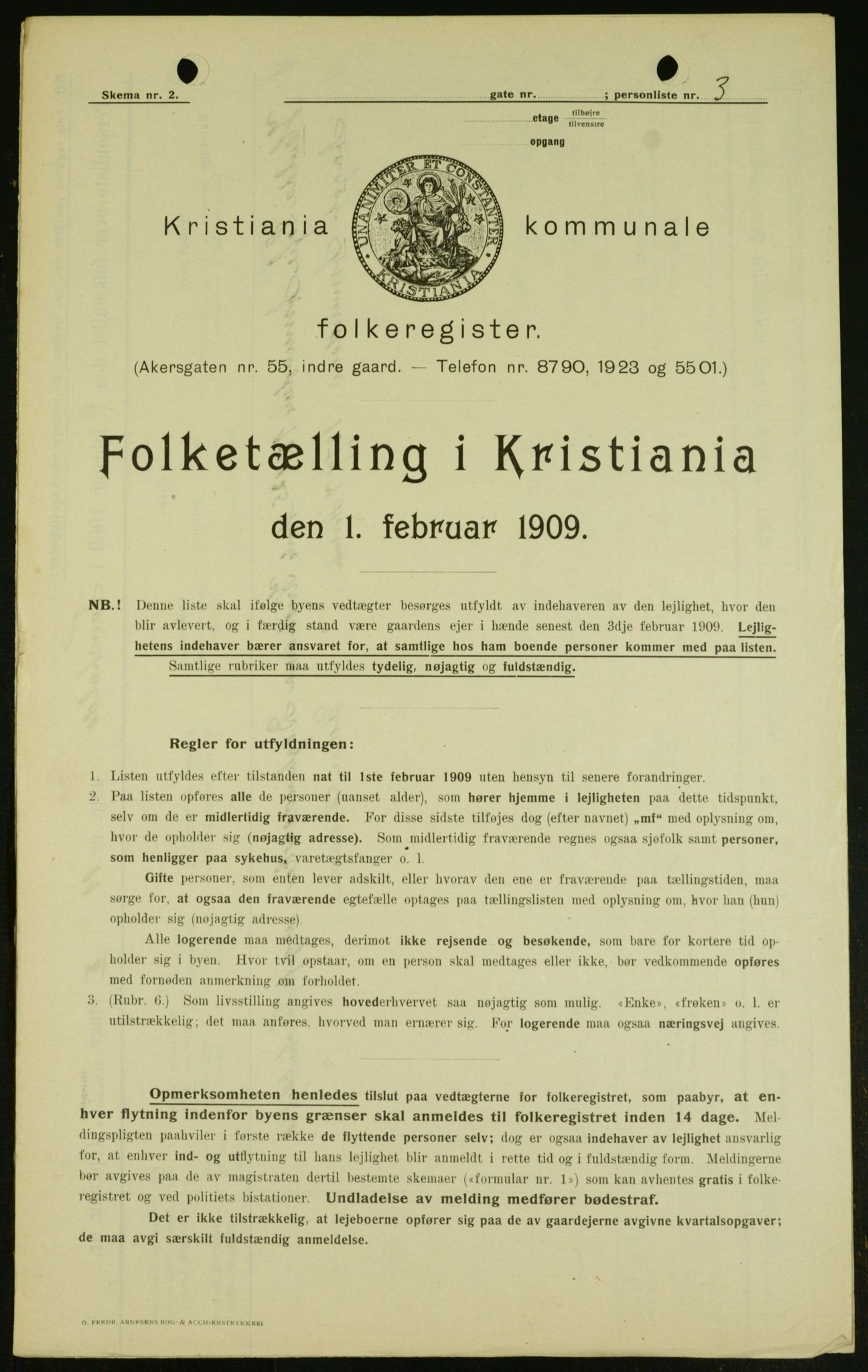 OBA, Kommunal folketelling 1.2.1909 for Kristiania kjøpstad, 1909, s. 21598