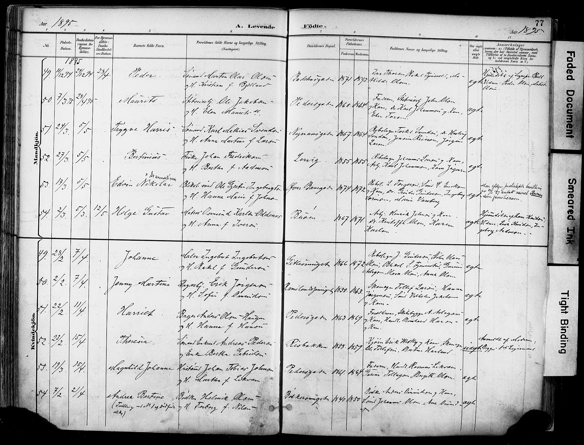 St. Johannes sokneprestkontor, AV/SAST-A-101814/001/30/30BA/L0004: Ministerialbok nr. A 4, 1891-1899, s. 77