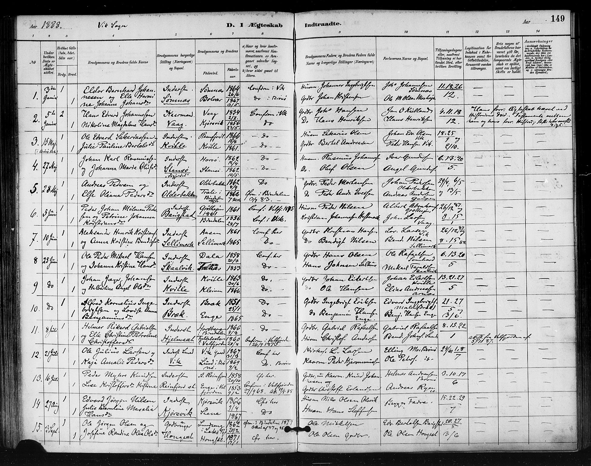 Ministerialprotokoller, klokkerbøker og fødselsregistre - Nordland, SAT/A-1459/812/L0178: Ministerialbok nr. 812A07, 1886-1900, s. 149