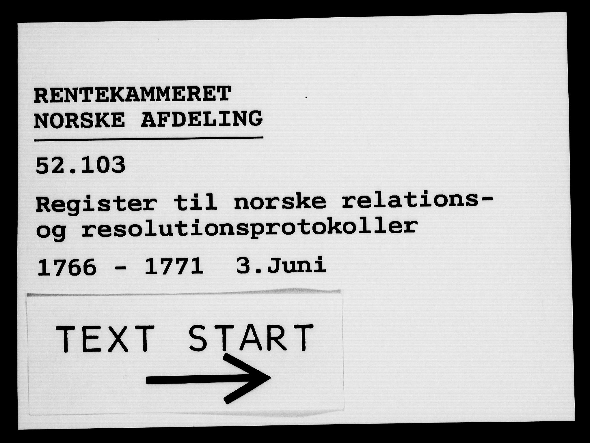 Rentekammeret, Kammerkanselliet, RA/EA-3111/G/Gf/Gfb/L0008: Register til norske relasjons- og resolusjonsprotokoller (merket RK 52.103), 1766-1771