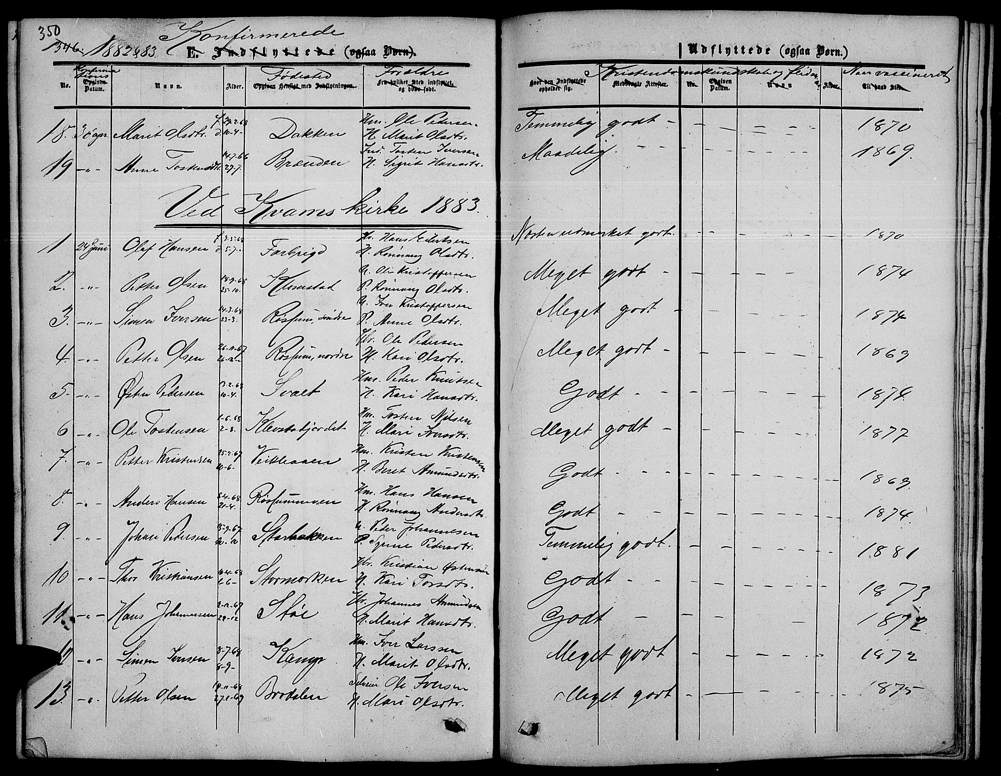 Nord-Fron prestekontor, SAH/PREST-080/H/Ha/Hab/L0003: Klokkerbok nr. 3, 1851-1886, s. 350