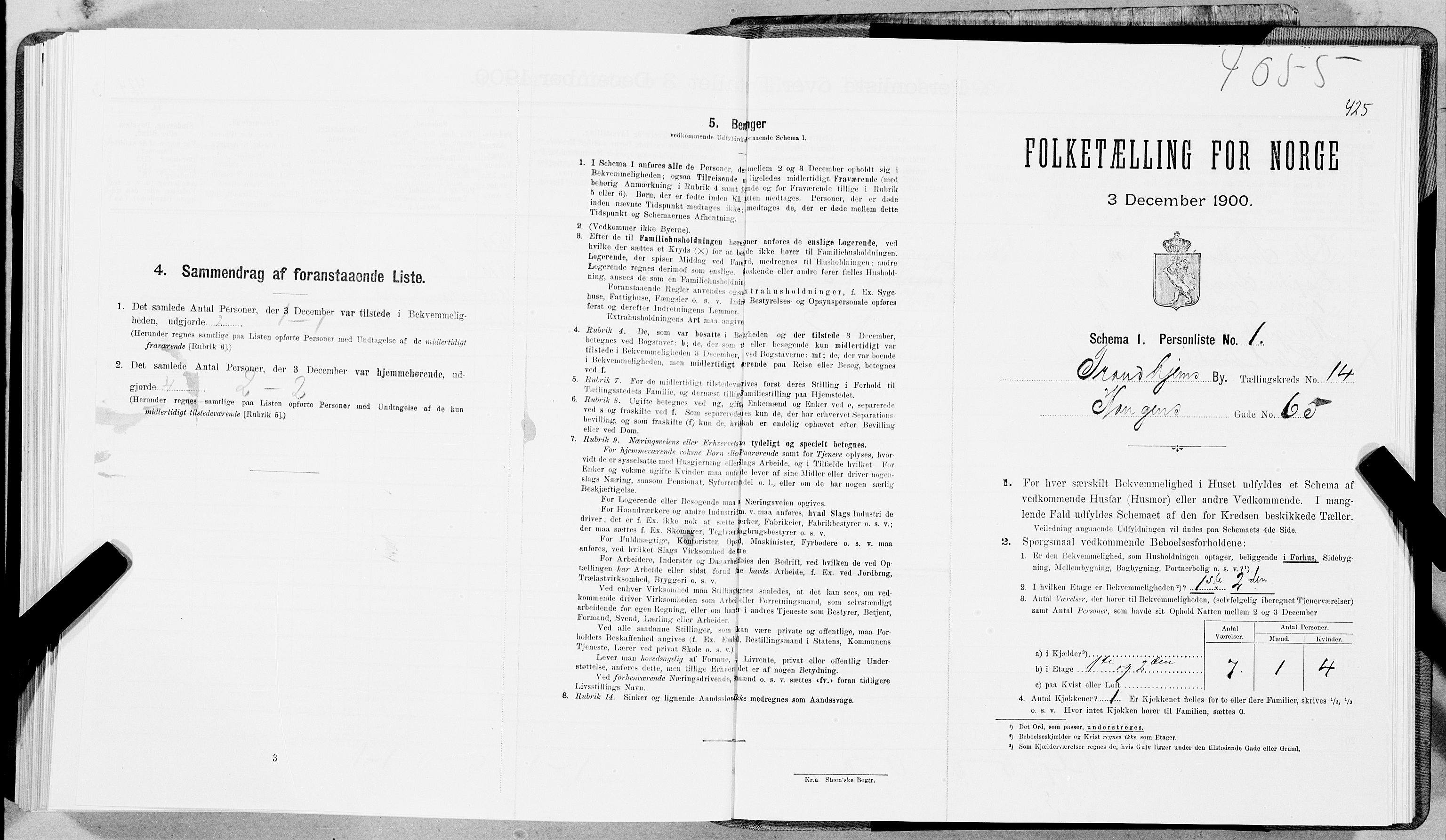 SAT, Folketelling 1900 for 1601 Trondheim kjøpstad, 1900, s. 2463