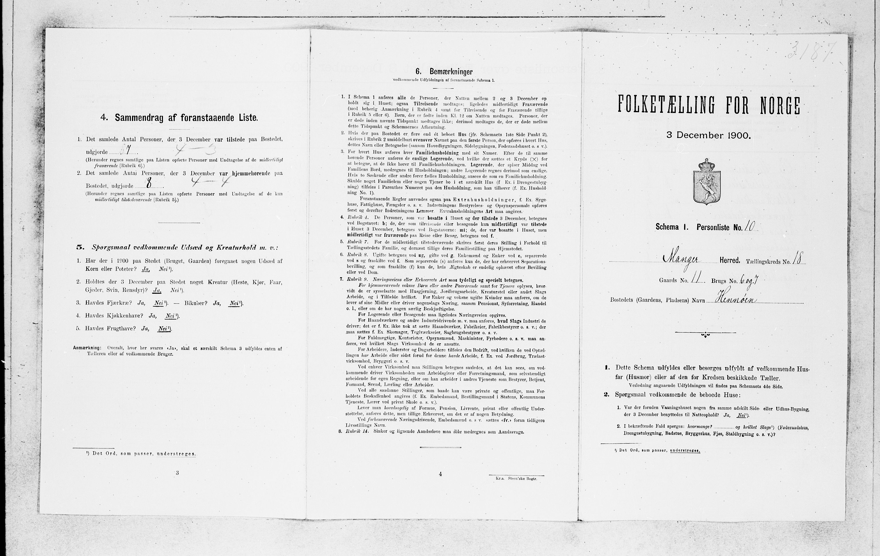 SAB, Folketelling 1900 for 1261 Manger herred, 1900, s. 1715