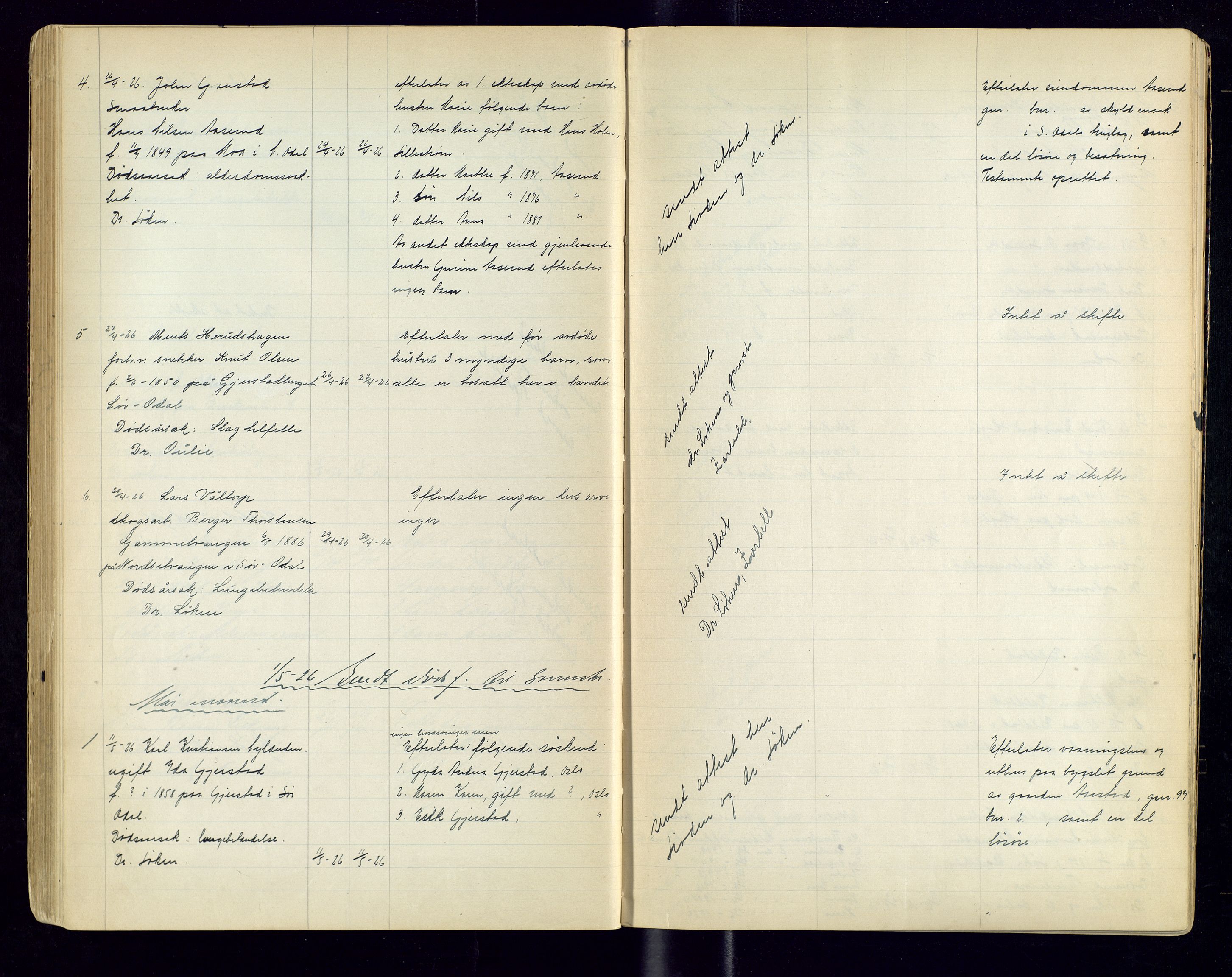 Sør-Odal lensmannskontor, AV/SAH-LHS-022/H/Hb/L0002/0003: Protokoller over anmeldte dødsfall / Protokoll over anmeldte dødsfall, 1921-1928