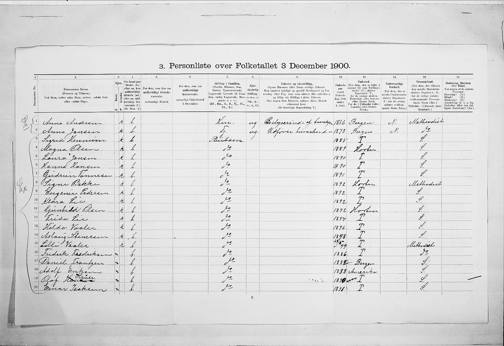 SAO, Folketelling 1900 for 0301 Kristiania kjøpstad, 1900, s. 107561