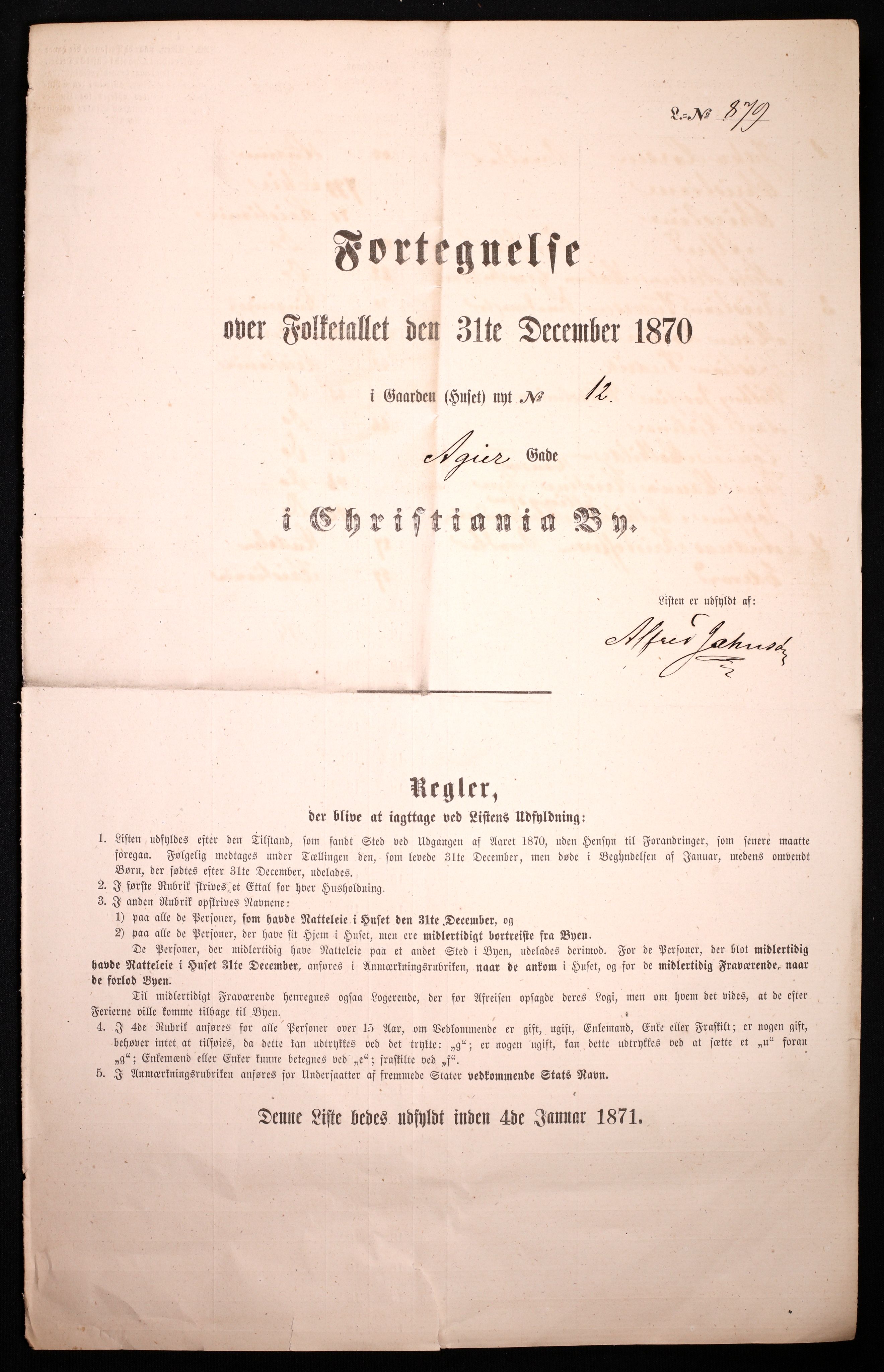 RA, Folketelling 1870 for 0301 Kristiania kjøpstad, 1870, s. 208