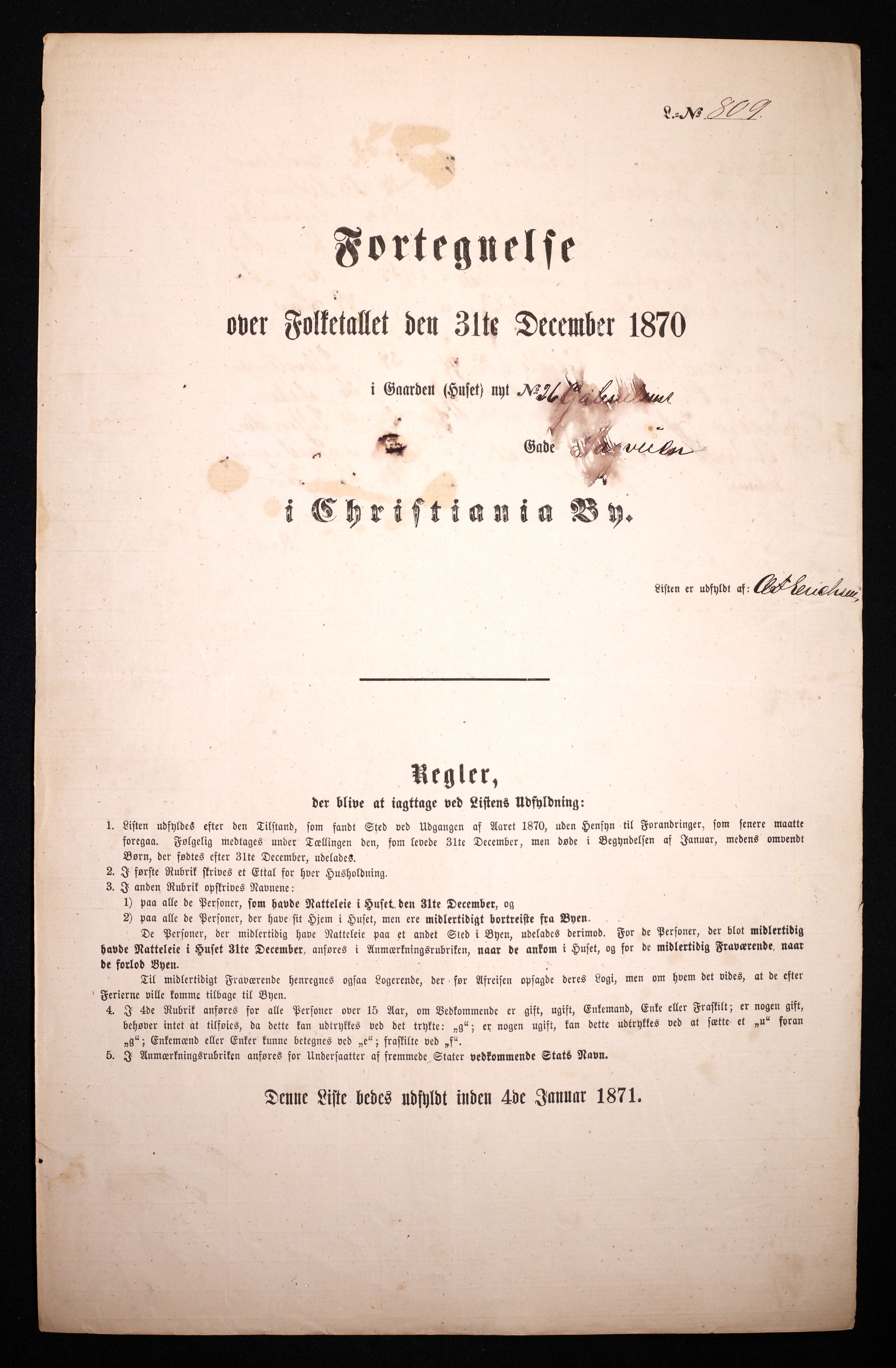 RA, Folketelling 1870 for 0301 Kristiania kjøpstad, 1870, s. 3174