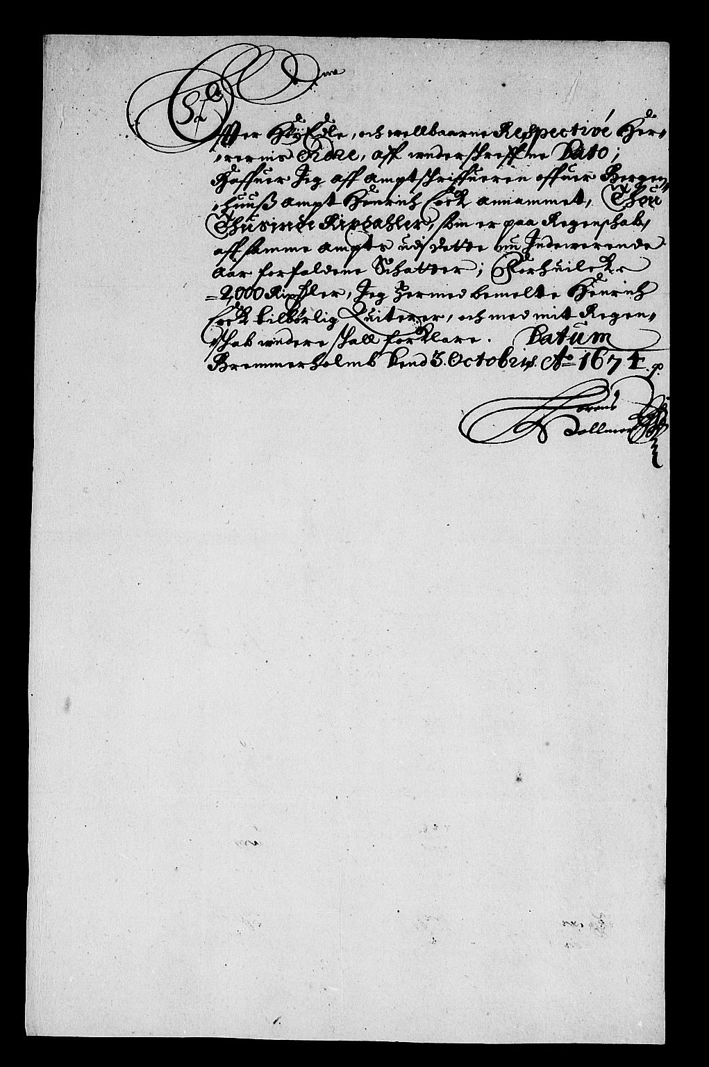 Rentekammeret inntil 1814, Reviderte regnskaper, Stiftamtstueregnskaper, Bergen stiftamt, AV/RA-EA-6043/R/Rc/L0039: Bergen stiftamt, 1674-1679