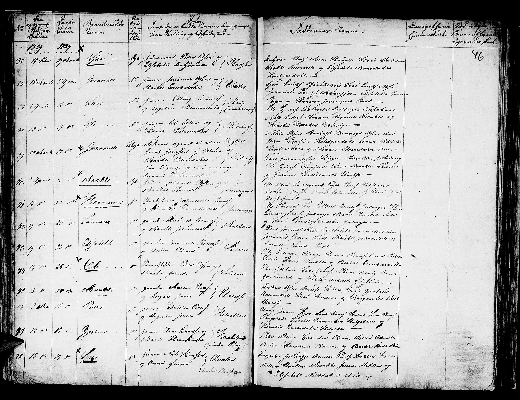 Hafslo sokneprestembete, AV/SAB-A-80301/H/Haa/Haaa/L0004: Ministerialbok nr. A 4, 1821-1834, s. 46