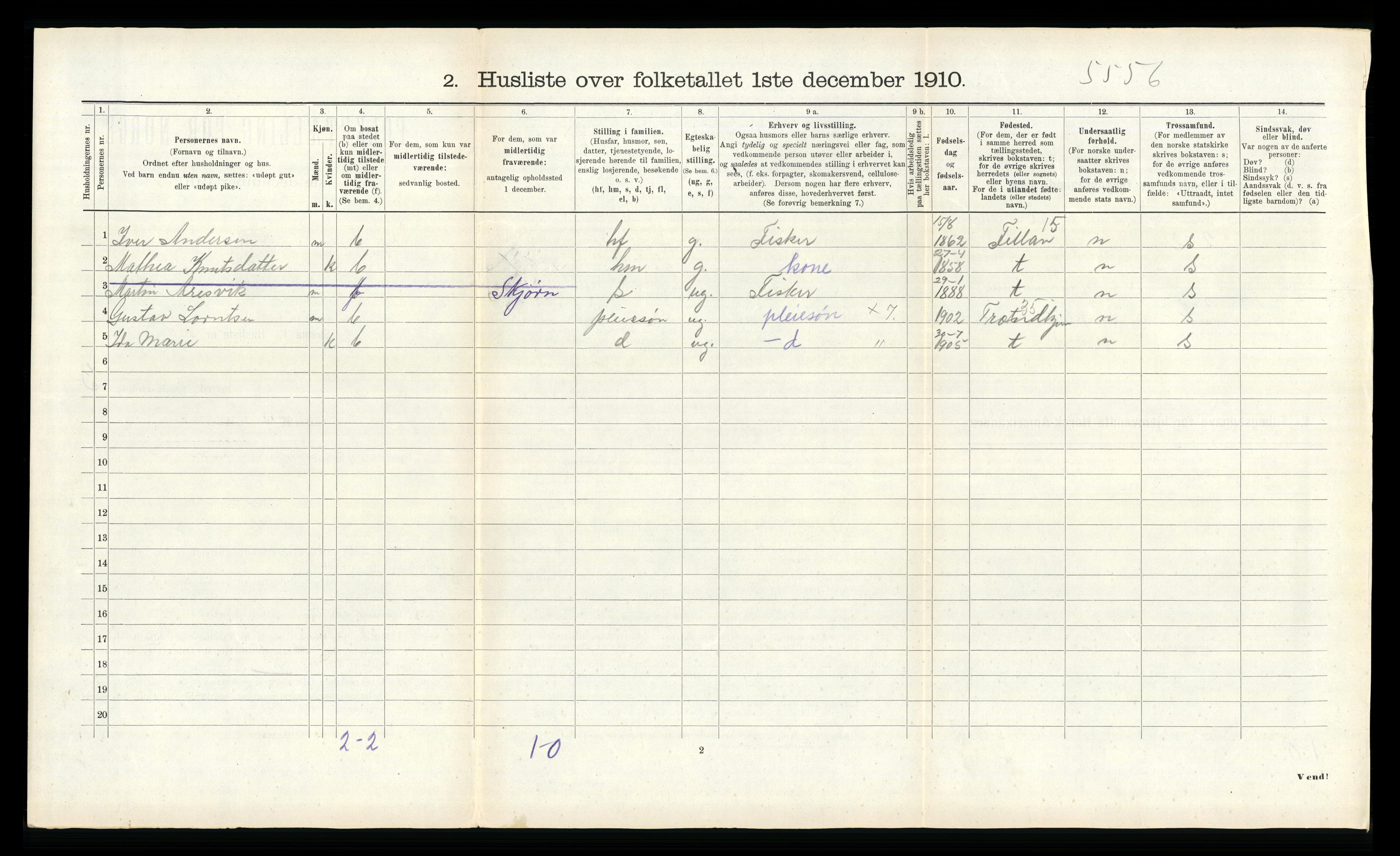 RA, Folketelling 1910 for 1617 Hitra herred, 1910, s. 272