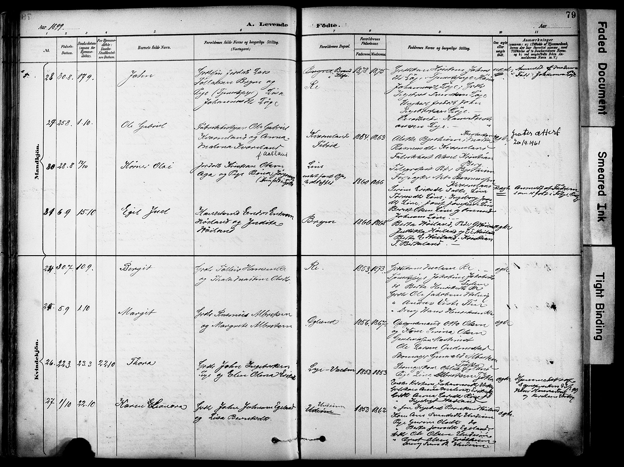 Lye sokneprestkontor, AV/SAST-A-101794/001/30BA/L0011: Ministerialbok nr. A 9, 1893-1903, s. 79