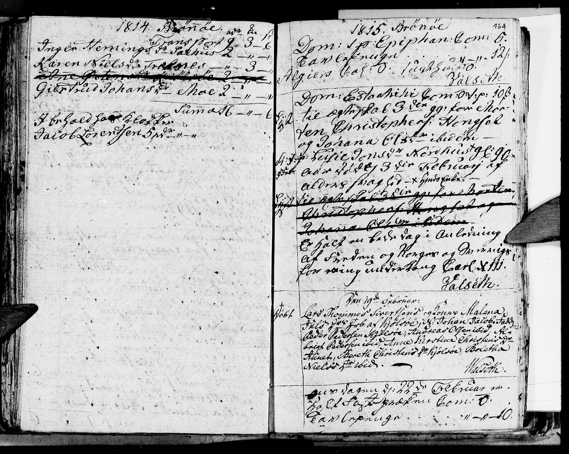 Ministerialprotokoller, klokkerbøker og fødselsregistre - Nordland, SAT/A-1459/813/L0209: Klokkerbok nr. 813C01, 1803-1821, s. 164