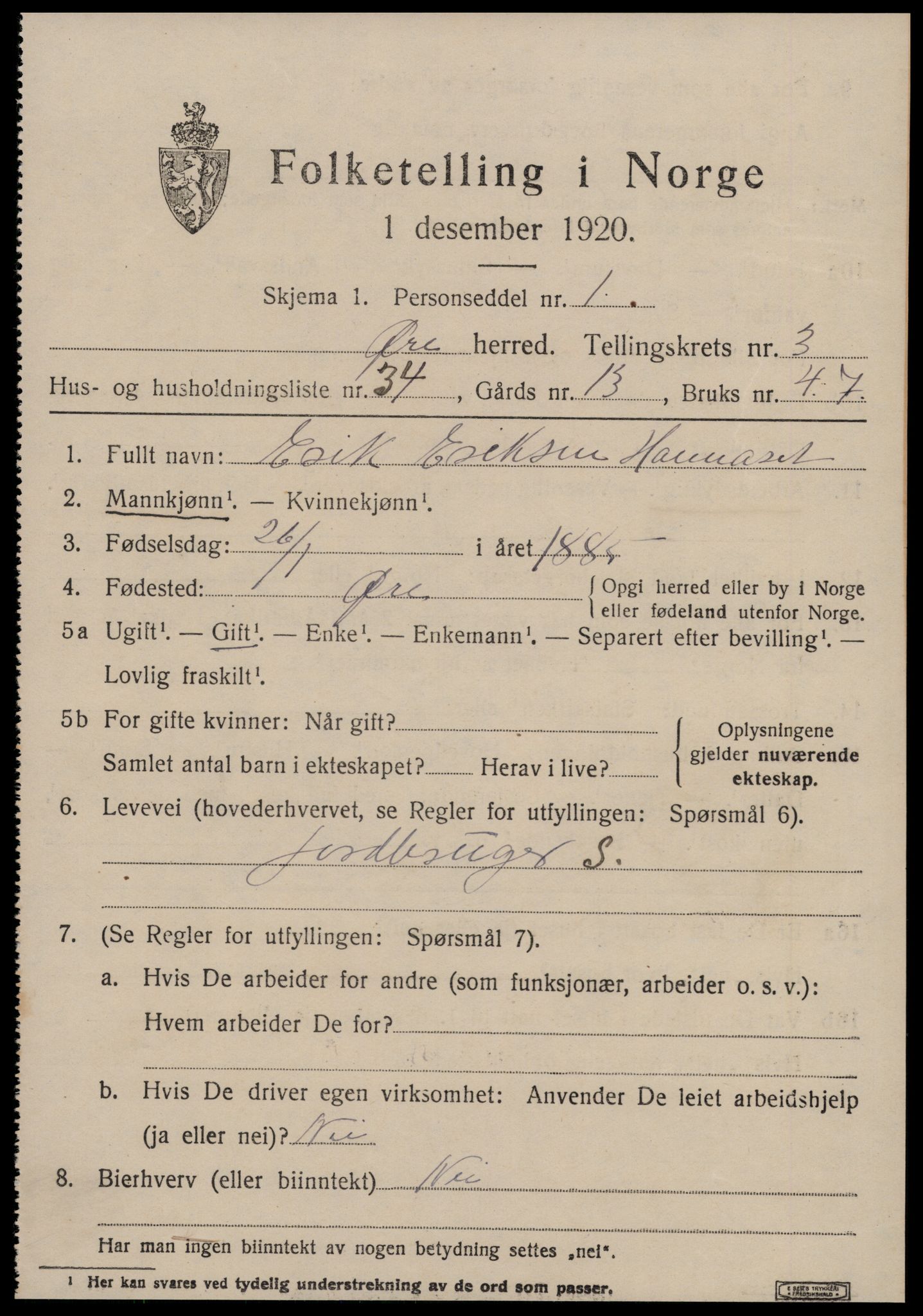 SAT, Folketelling 1920 for 1558 Øre herred, 1920, s. 1979