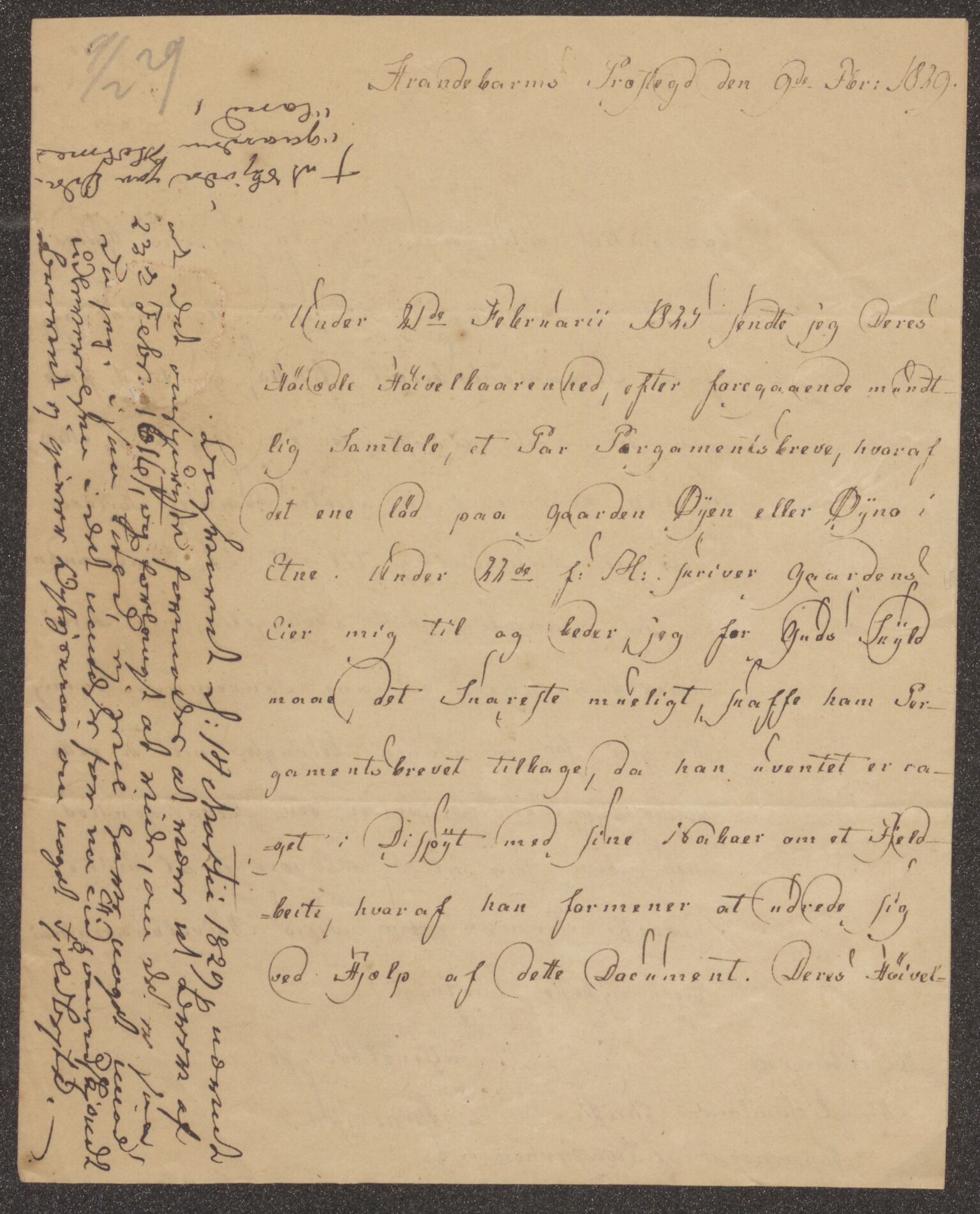 Bergens Museum, UMB/A007/D/Da/L0004/0001: Brevsamling 1829 - 1830 / Brevsamling 1829, 1829