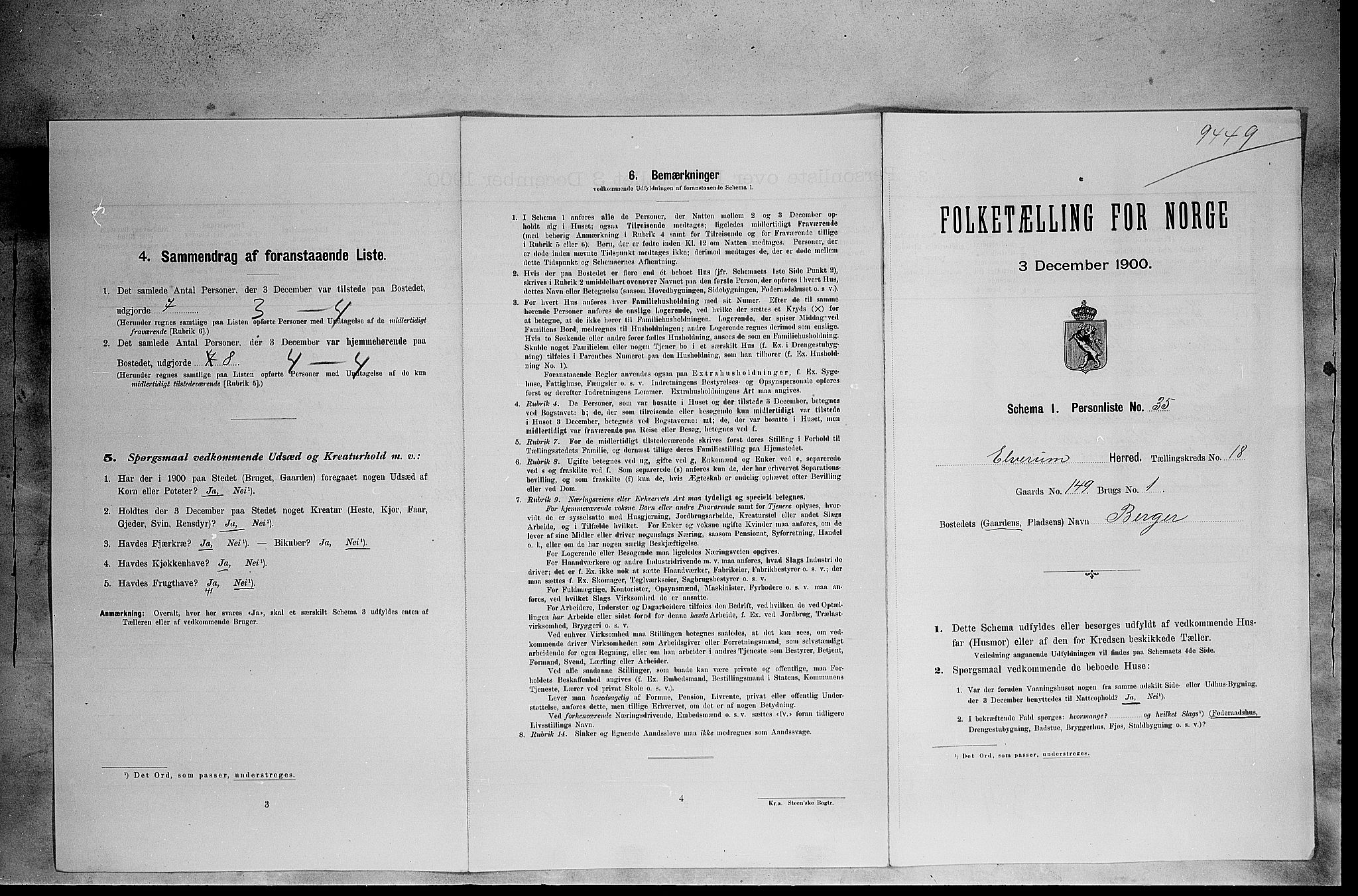 SAH, Folketelling 1900 for 0427 Elverum herred, 1900, s. 2494