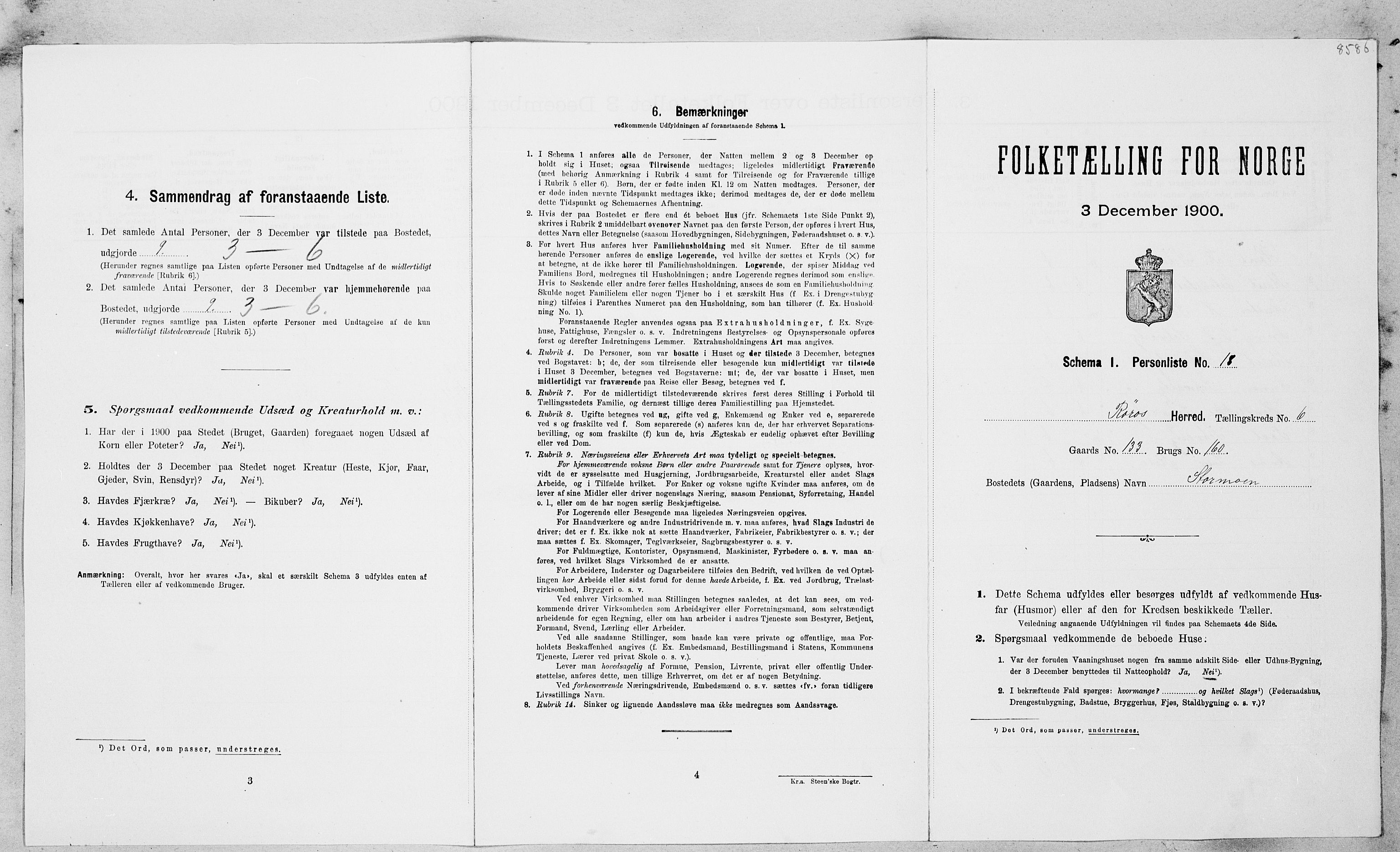 SAT, Folketelling 1900 for 1640 Røros herred, 1900, s. 800