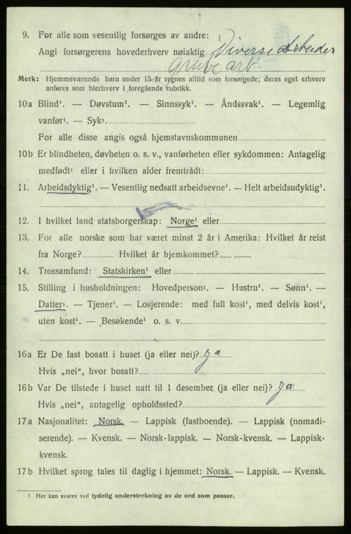 SATØ, Folketelling 1920 for 2017 Kvalsund herred, 1920, s. 589