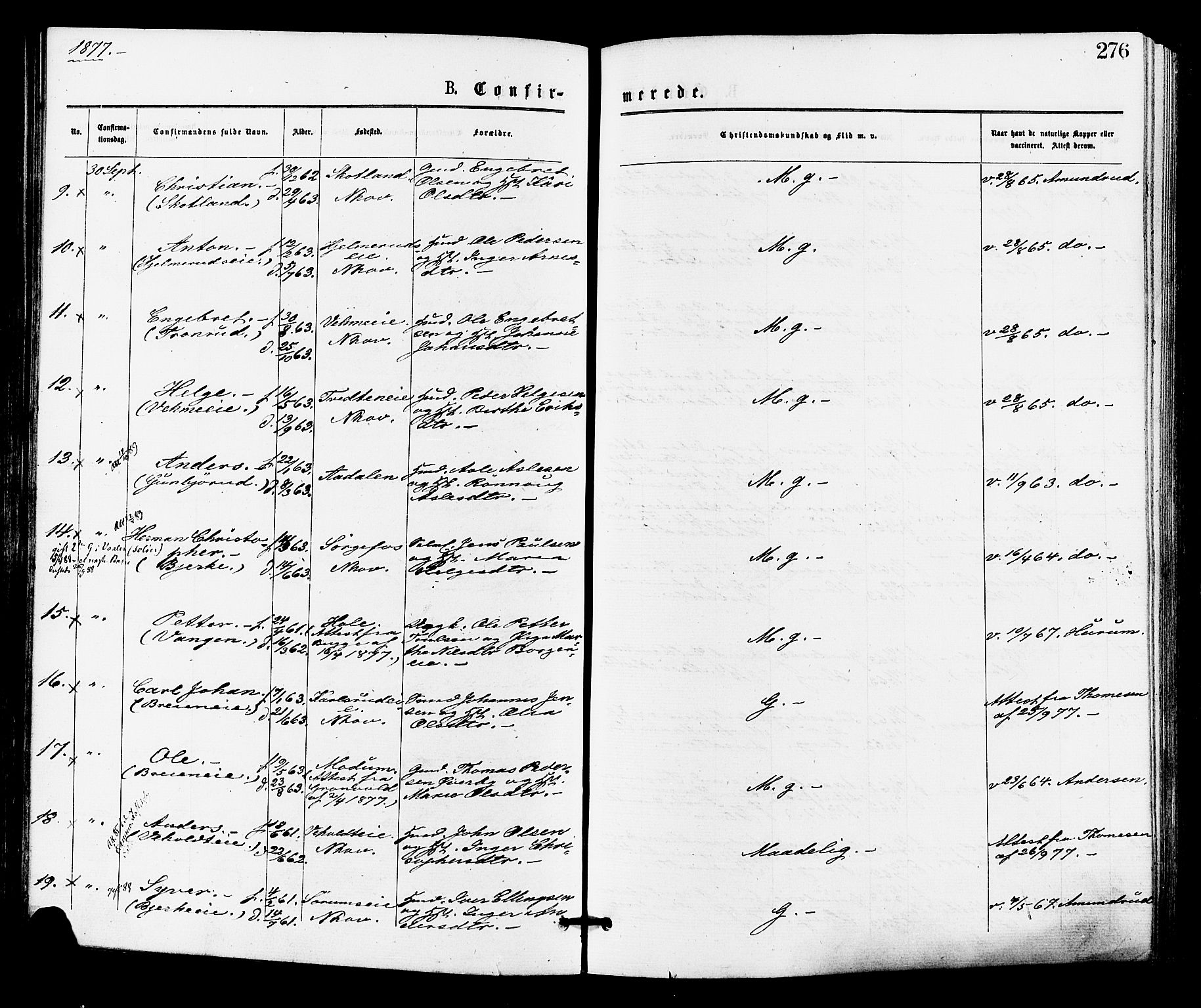 Norderhov kirkebøker, SAKO/A-237/F/Fa/L0015: Ministerialbok nr. 15, 1875-1884, s. 276