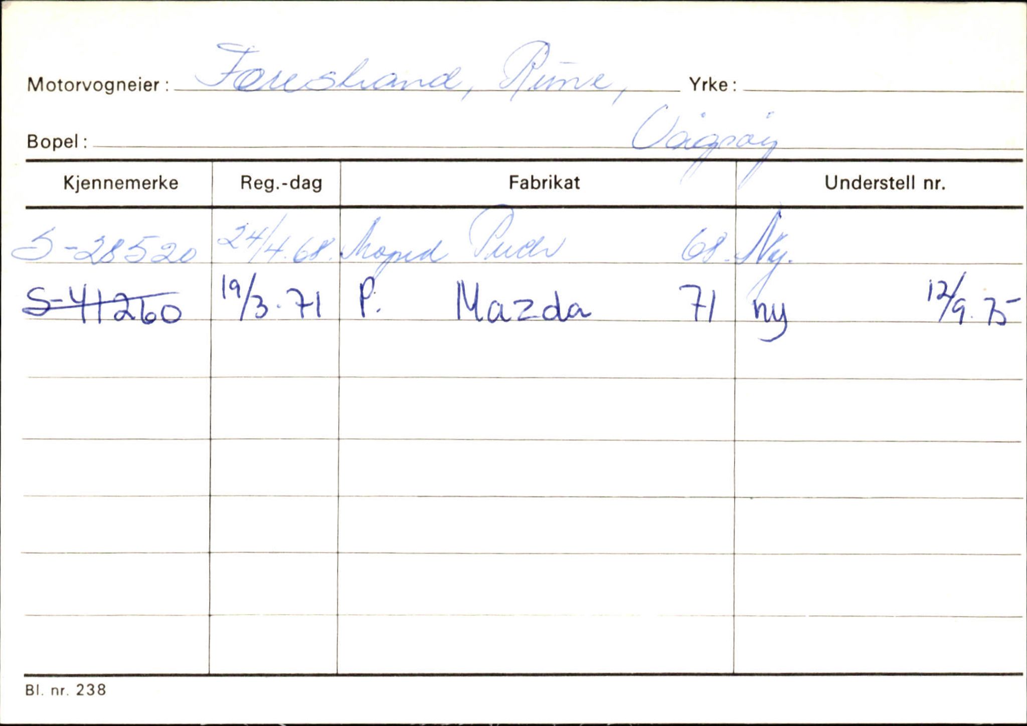 Statens vegvesen, Sogn og Fjordane vegkontor, SAB/A-5301/4/F/L0144: Registerkort Vågsøy A-R, 1945-1975, s. 632