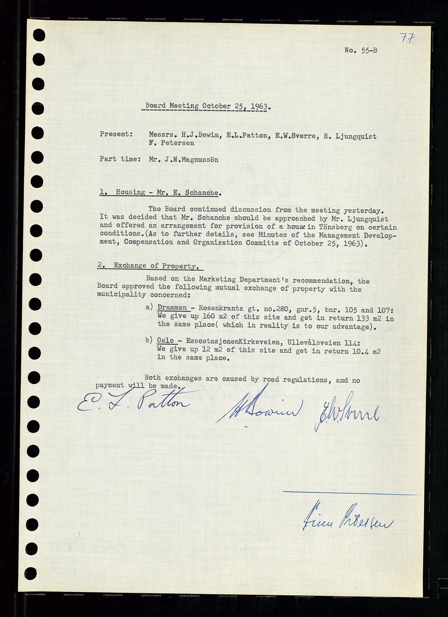 Pa 0982 - Esso Norge A/S, AV/SAST-A-100448/A/Aa/L0001/0004: Den administrerende direksjon Board minutes (styrereferater) / Den administrerende direksjon Board minutes (styrereferater), 1963-1964, s. 185