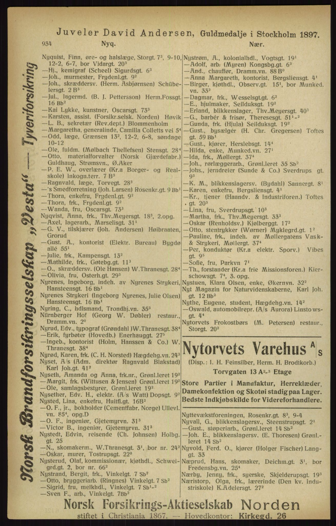 Kristiania/Oslo adressebok, PUBL/-, 1916, s. 934