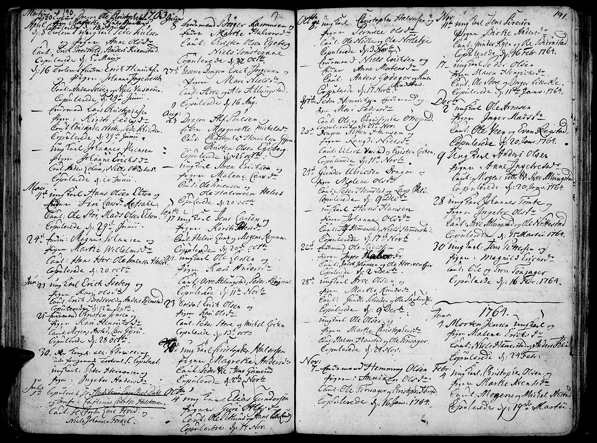 Stange prestekontor, AV/SAH-PREST-002/K/L0006: Ministerialbok nr. 6, 1762-1787, s. 190-191