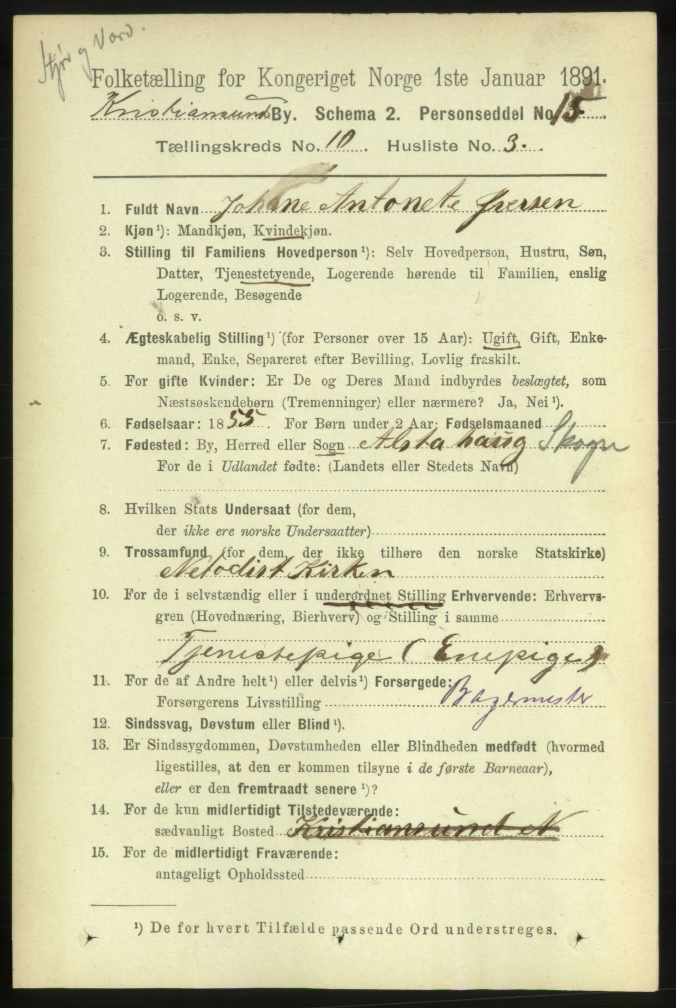 RA, Folketelling 1891 for 1503 Kristiansund kjøpstad, 1891, s. 8092