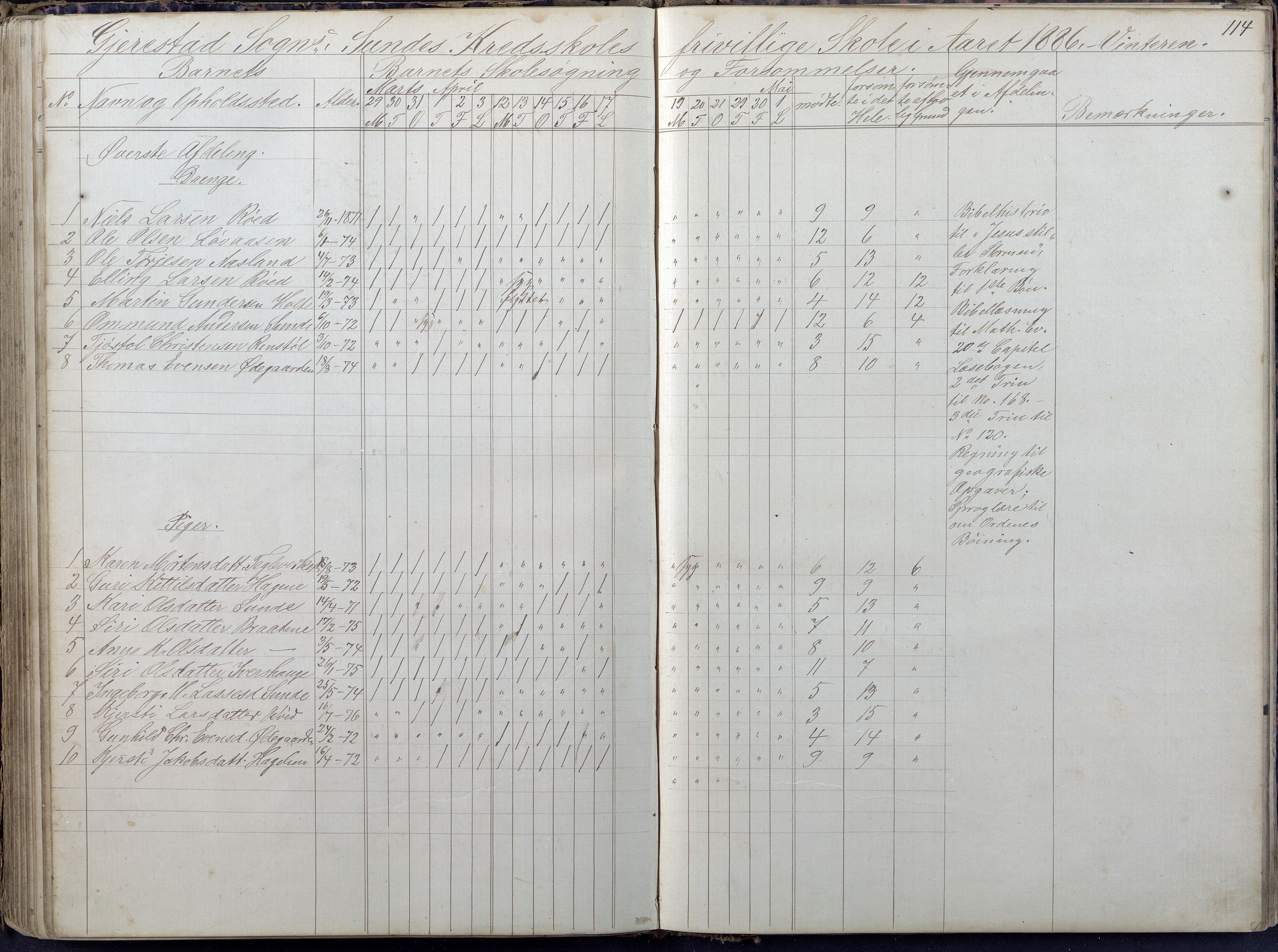 Gjerstad Kommune, Sunde Skole, AAKS/KA0911-550g/F01/L0002: Dagbok, 1878-1891, s. 102