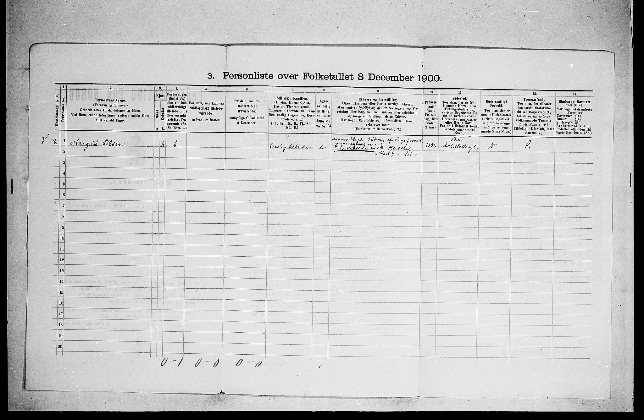 RA, Folketelling 1900 for 0623 Modum herred, 1900, s. 911