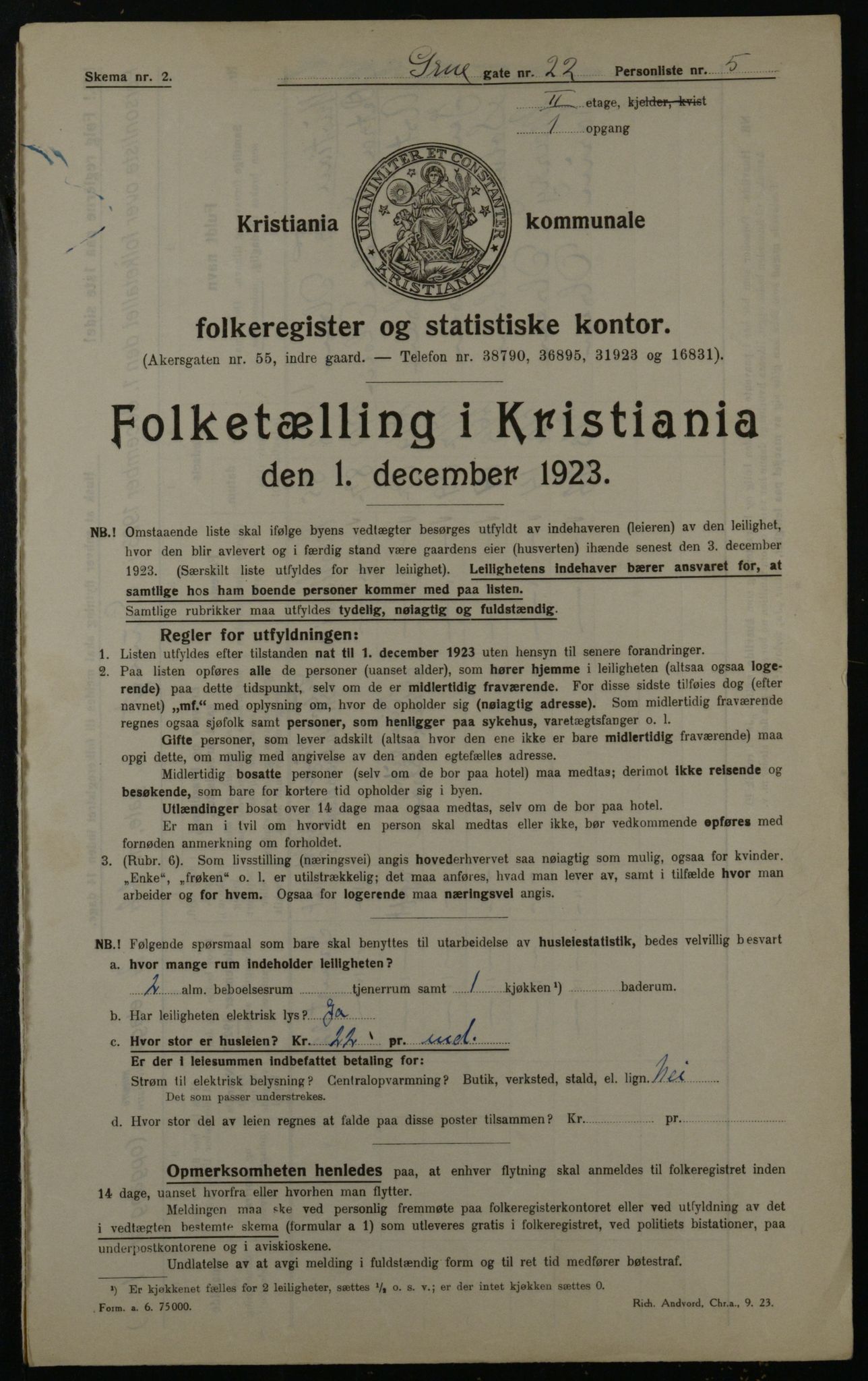 OBA, Kommunal folketelling 1.12.1923 for Kristiania, 1923, s. 34486