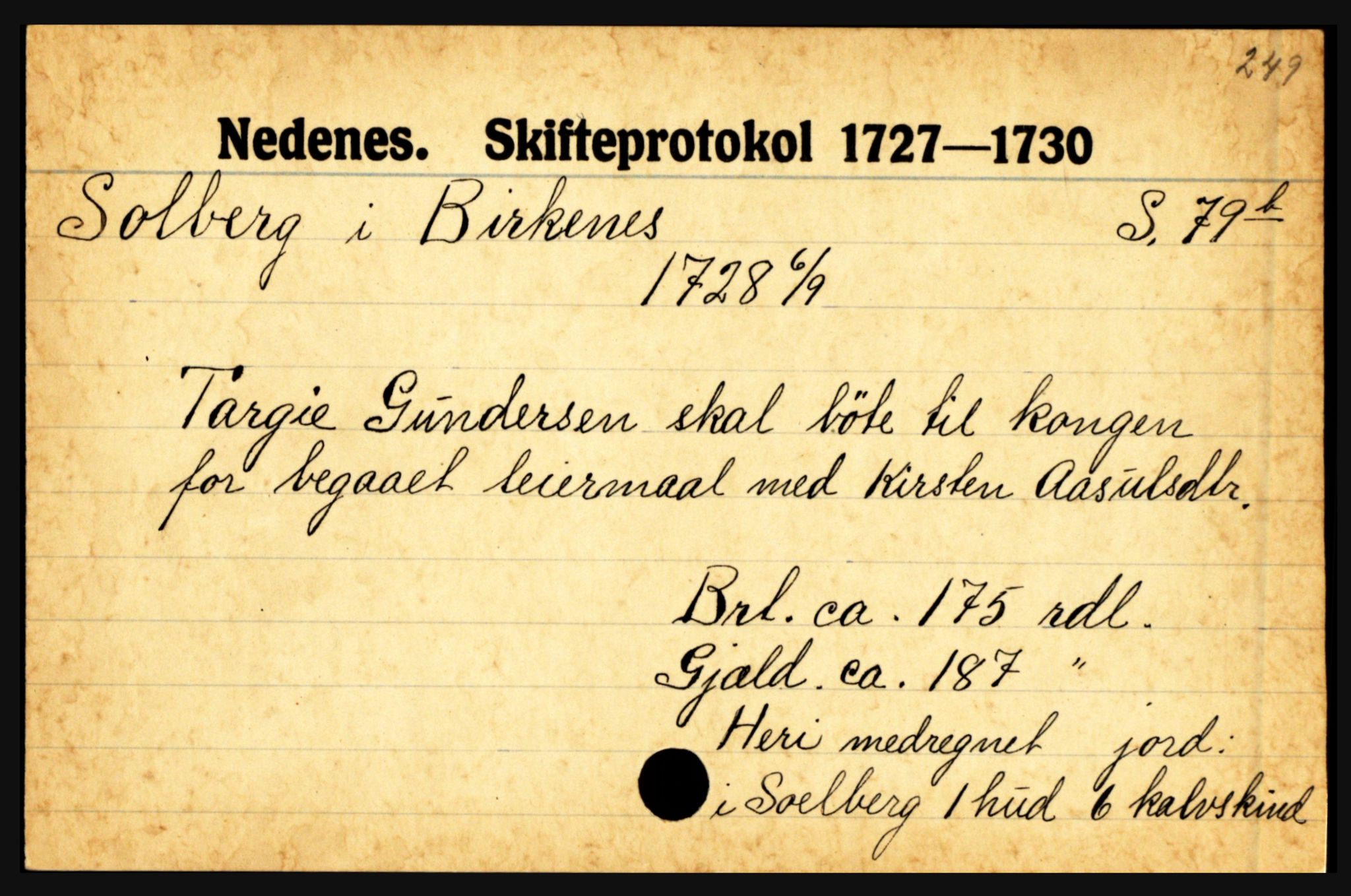 Nedenes sorenskriveri før 1824, AV/SAK-1221-0007/H, s. 27429