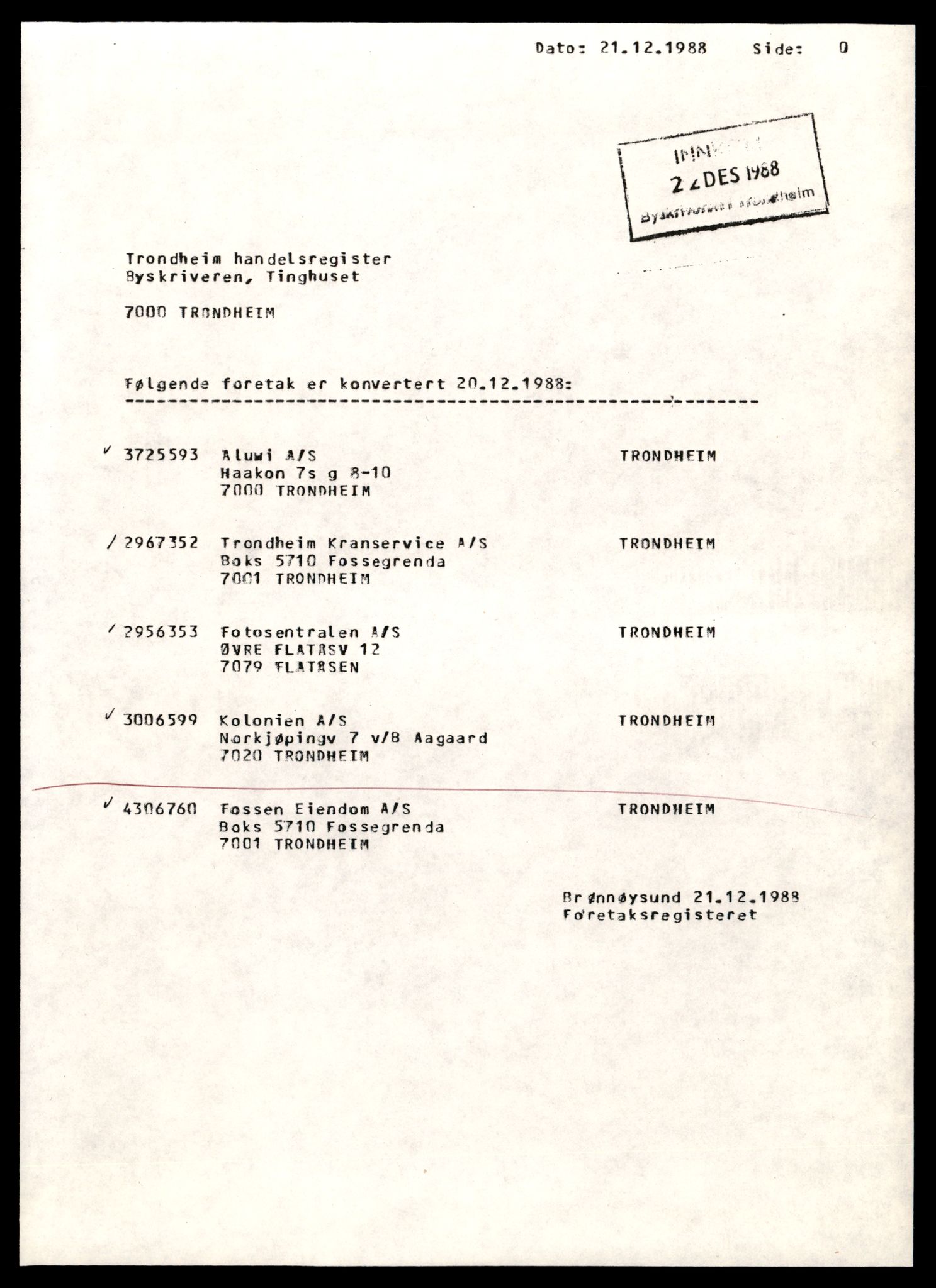 Trondheim byfogd, SAT/A-0003/2/J/Jd/Jdd/L0029: Aksjeselskap, Ko-Kv, 1944-1990, s. 3