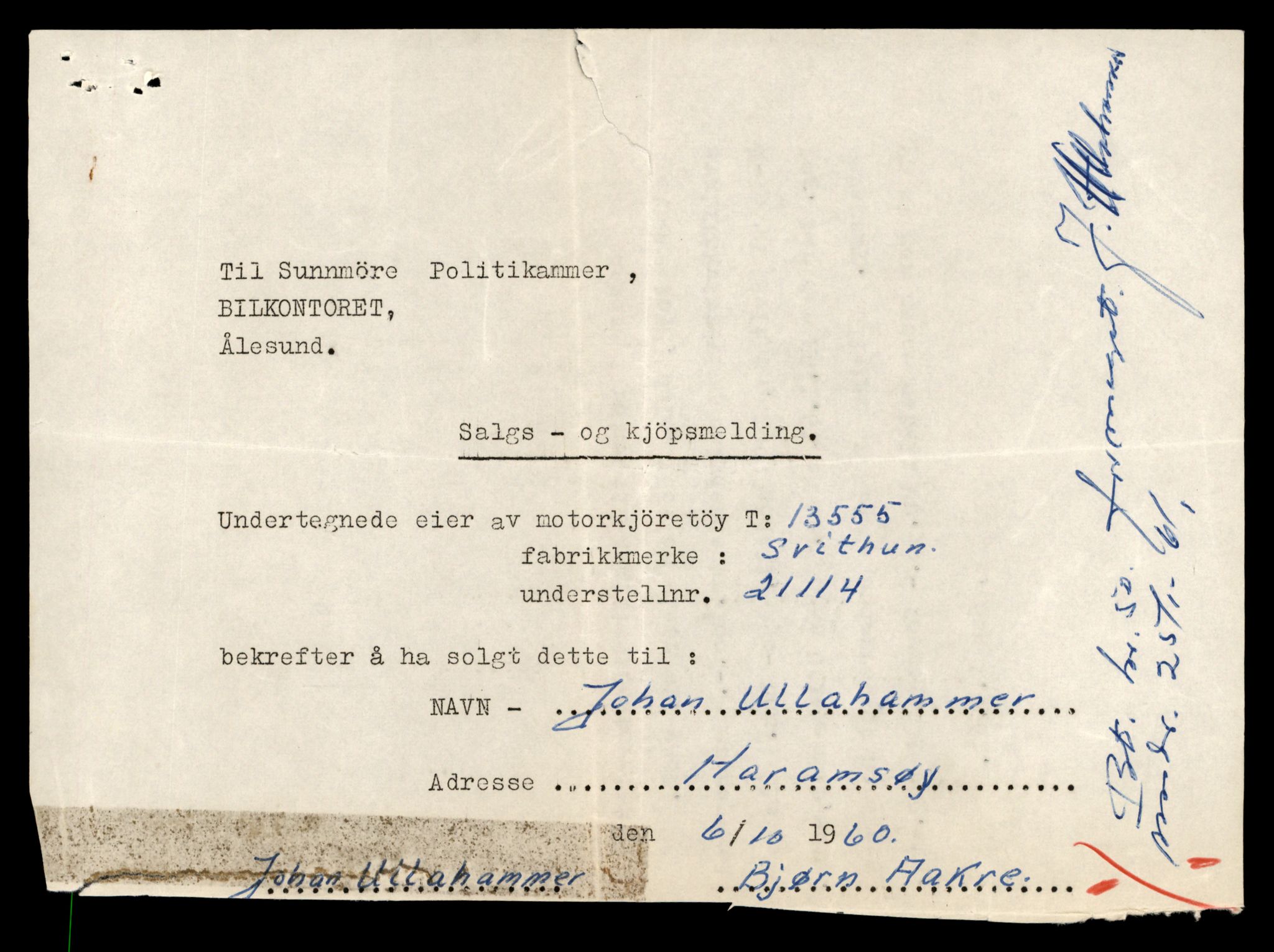 Møre og Romsdal vegkontor - Ålesund trafikkstasjon, AV/SAT-A-4099/F/Fe/L0040: Registreringskort for kjøretøy T 13531 - T 13709, 1927-1998, s. 477