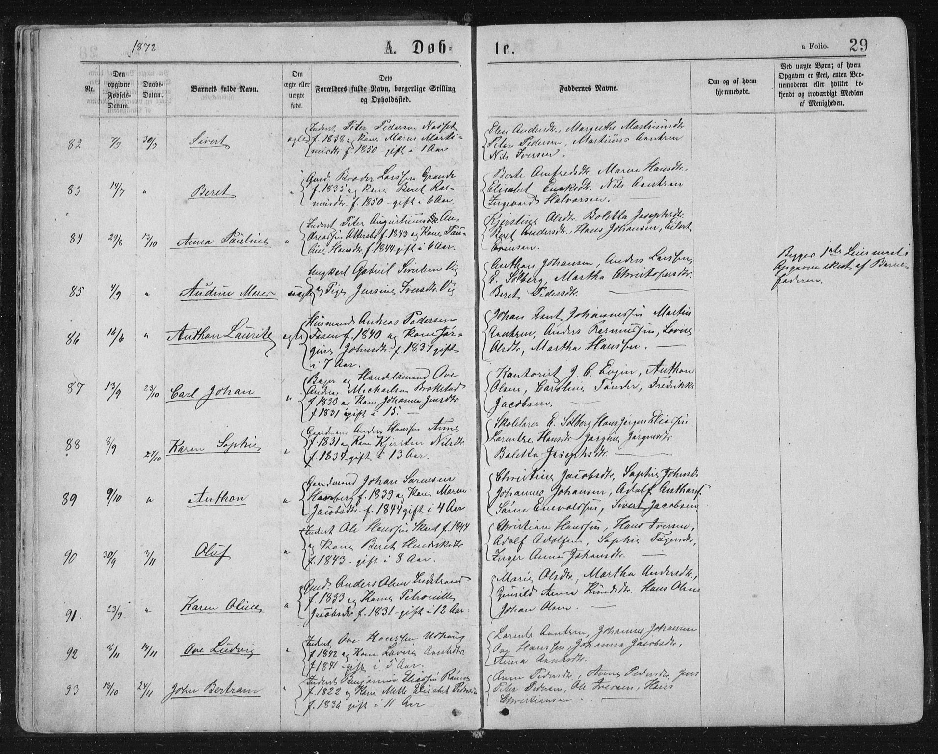 Ministerialprotokoller, klokkerbøker og fødselsregistre - Sør-Trøndelag, AV/SAT-A-1456/659/L0745: Klokkerbok nr. 659C02, 1869-1892, s. 29