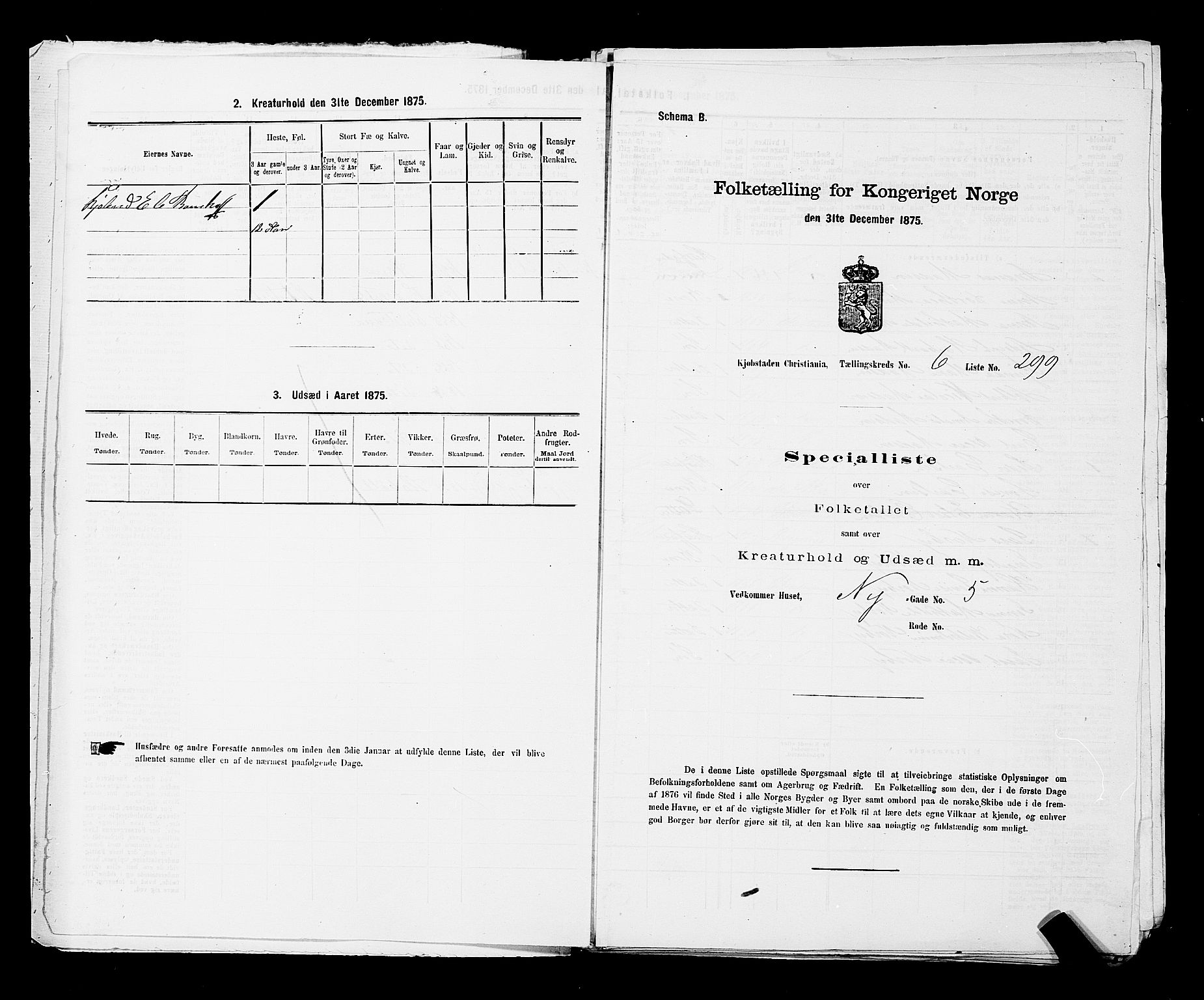 RA, Folketelling 1875 for 0301 Kristiania kjøpstad, 1875, s. 892