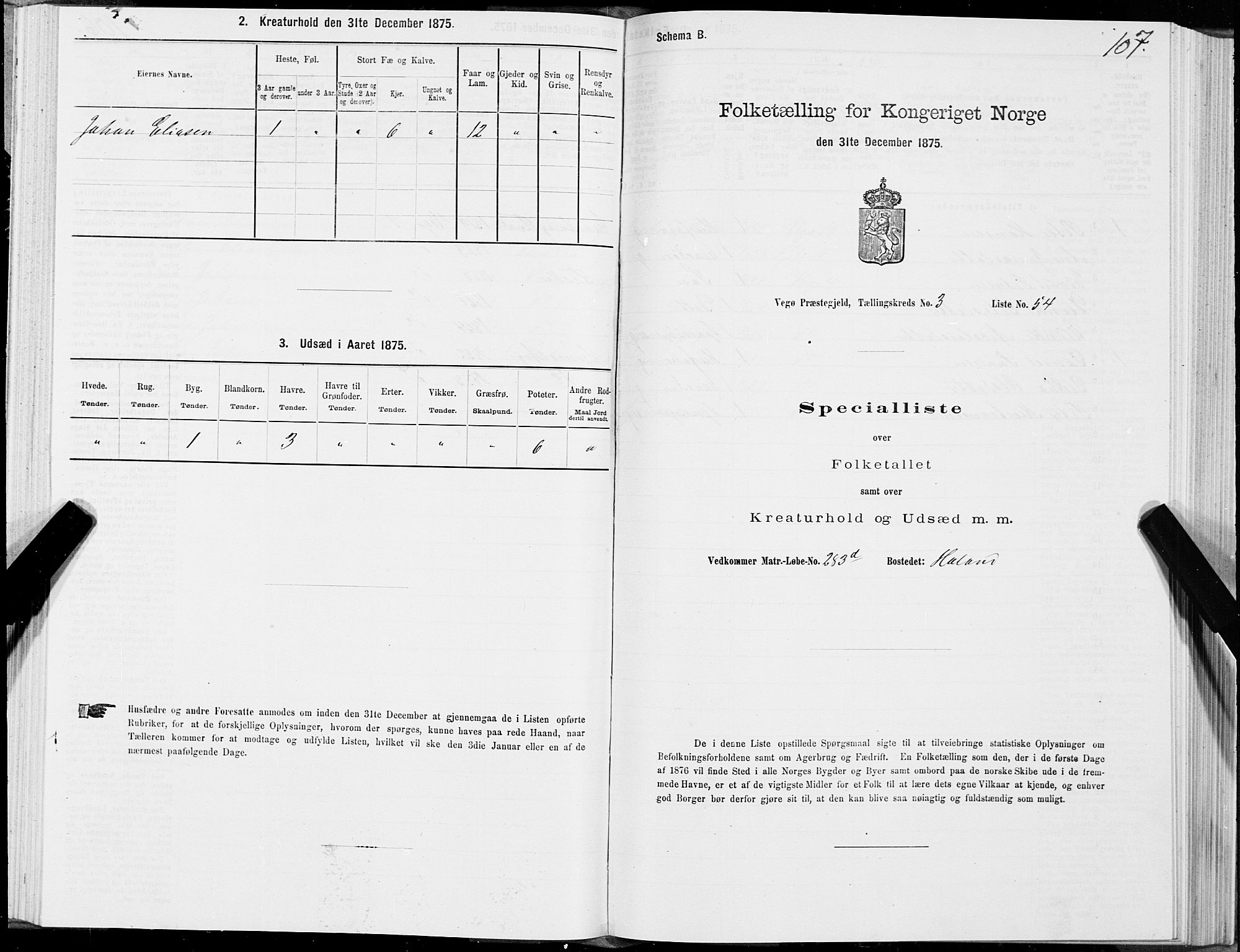 SAT, Folketelling 1875 for 1815P Vega prestegjeld, 1875, s. 2107