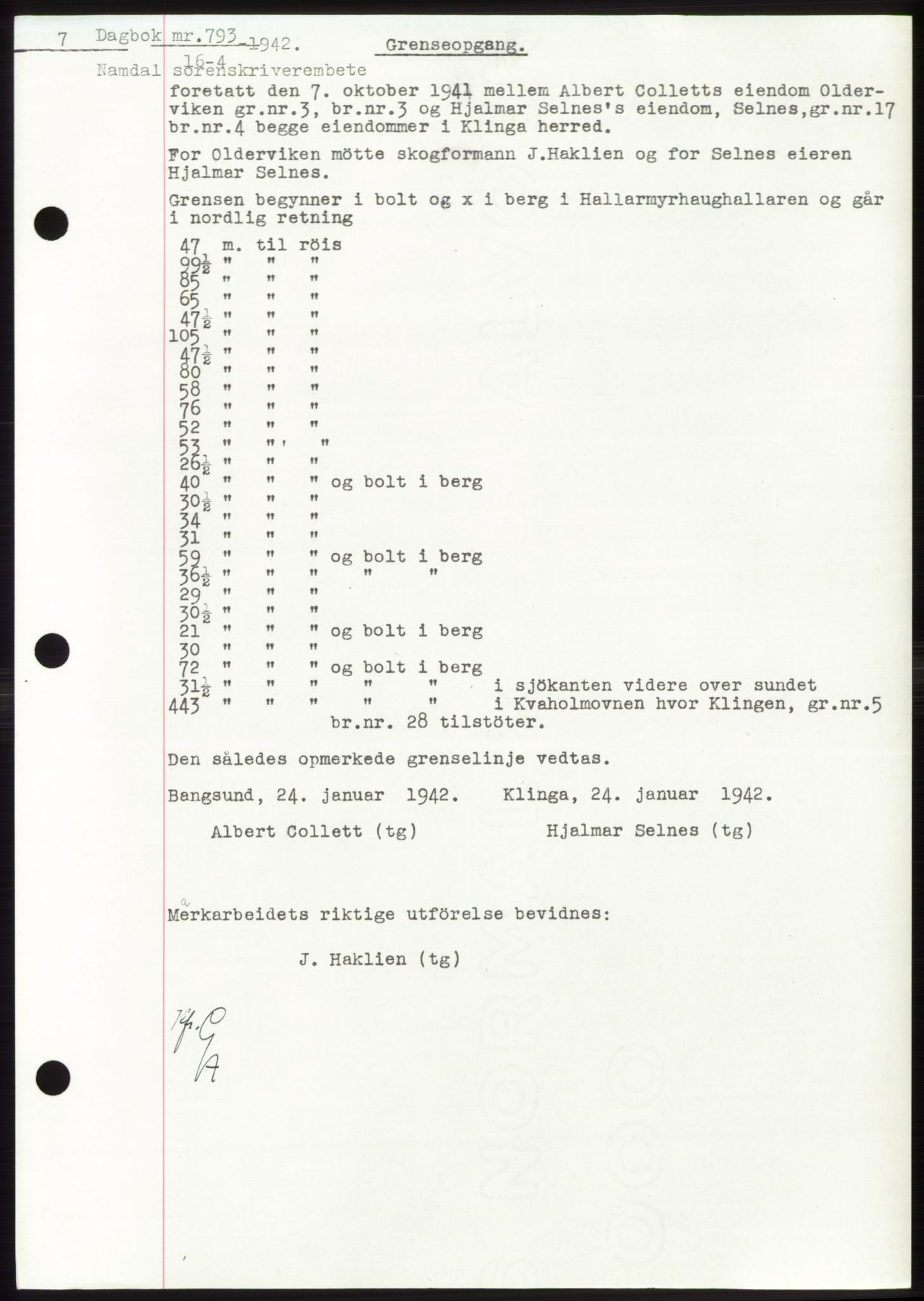 Namdal sorenskriveri, SAT/A-4133/1/2/2C: Pantebok nr. -, 1941-1942, Dagboknr: 793/1942